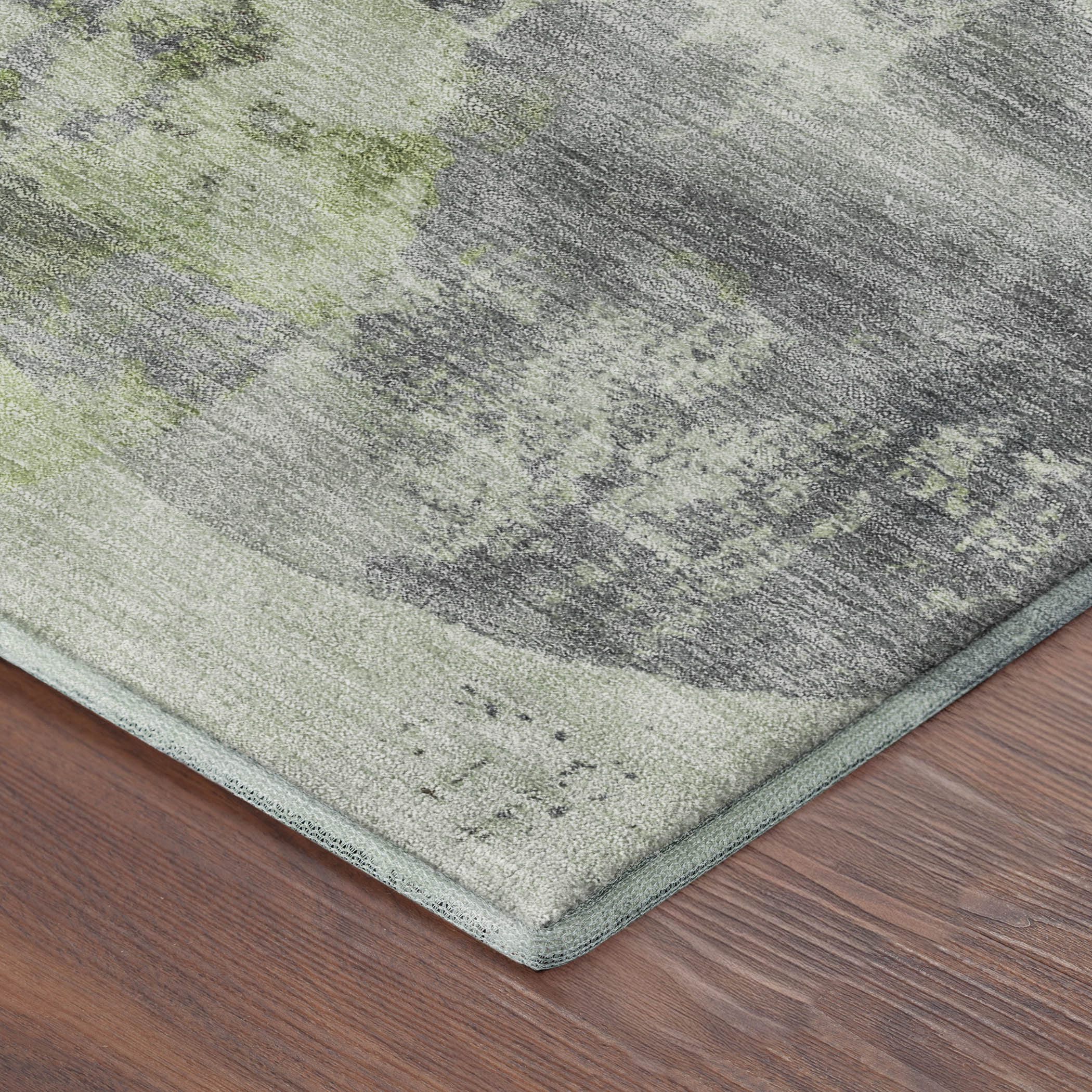Budapest Machine Washable Contemporary Aloe Green Rug 1'8" x 2'6" #shape_Rectangle