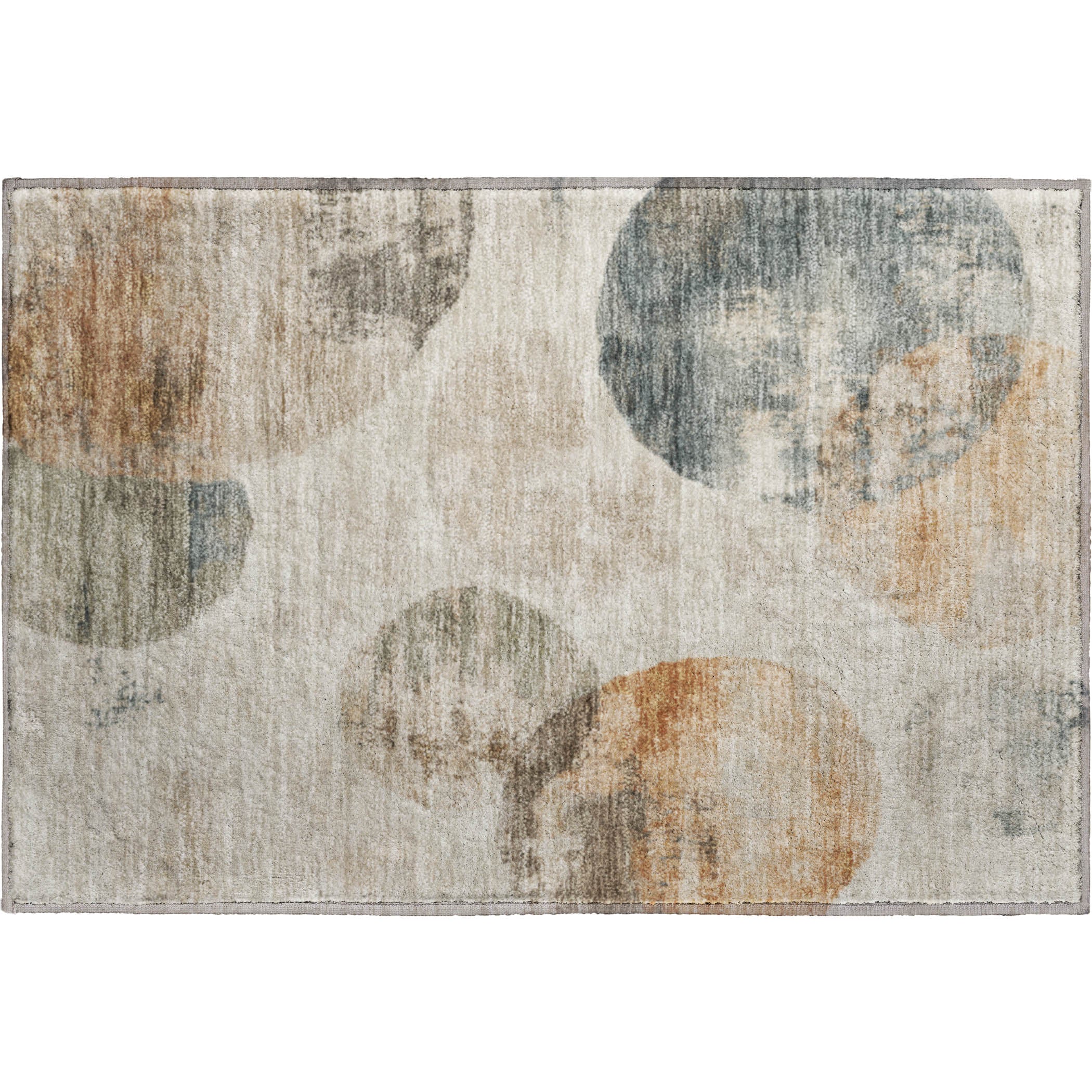 Budapest Machine Washable Contemporary Beige Brown Rug 1'8" x 2'6" #shape_Rectangle