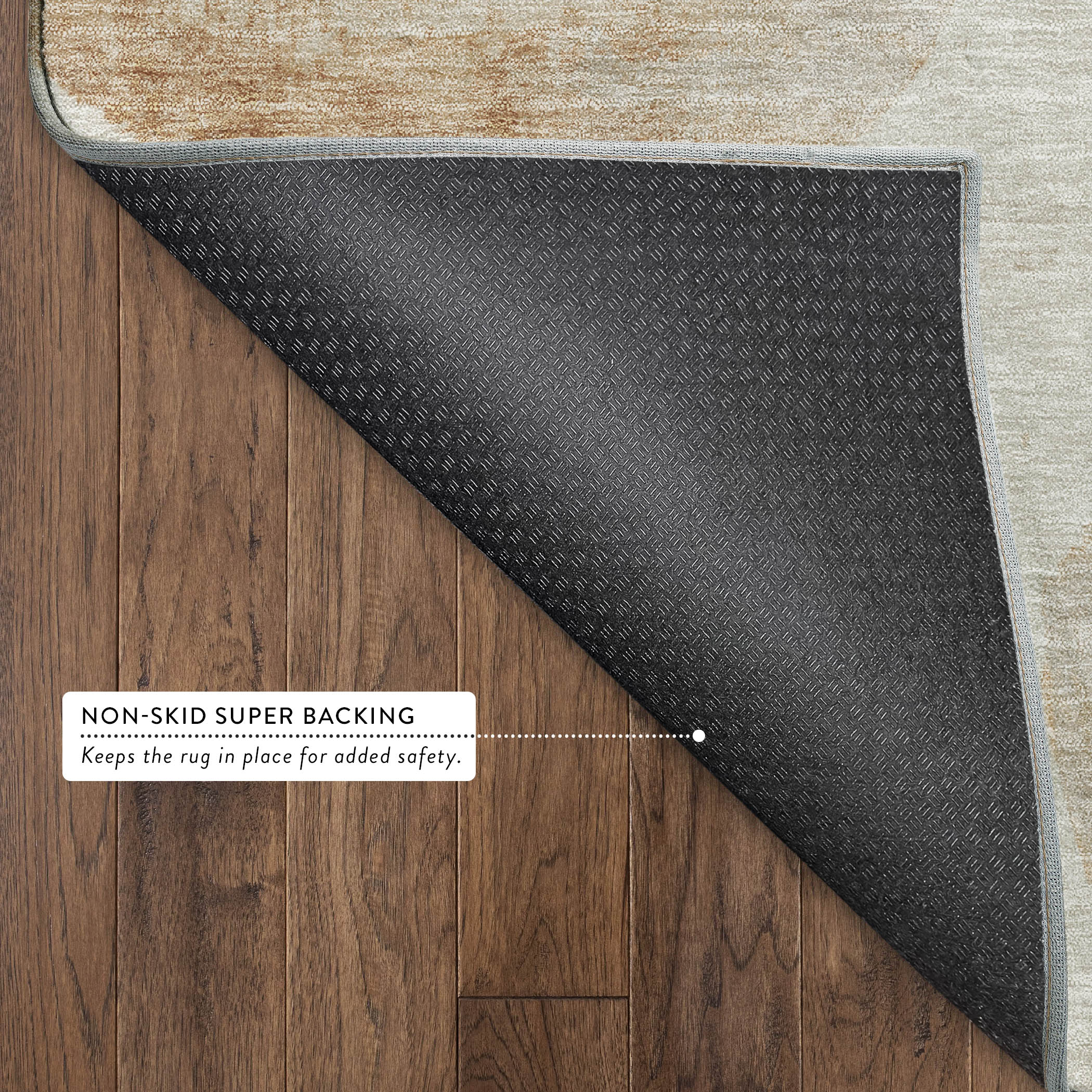 Budapest Machine Washable Contemporary Beige Brown Rug 1'8" x 2'6" #shape_Rectangle