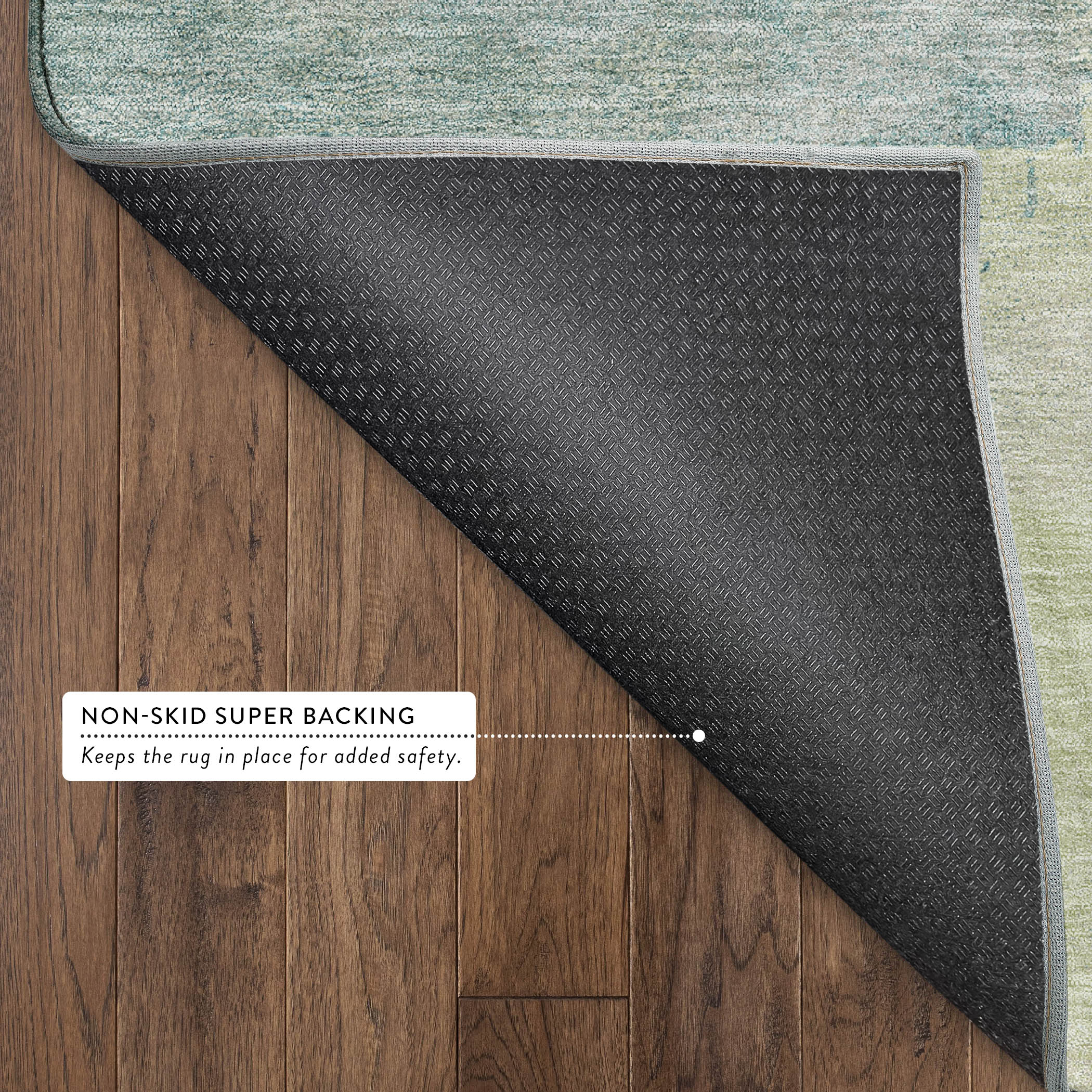 Mdina Machine Washable Contemporary Aloe Green Rug 1'8" x 2'6" #shape_Rectangle
