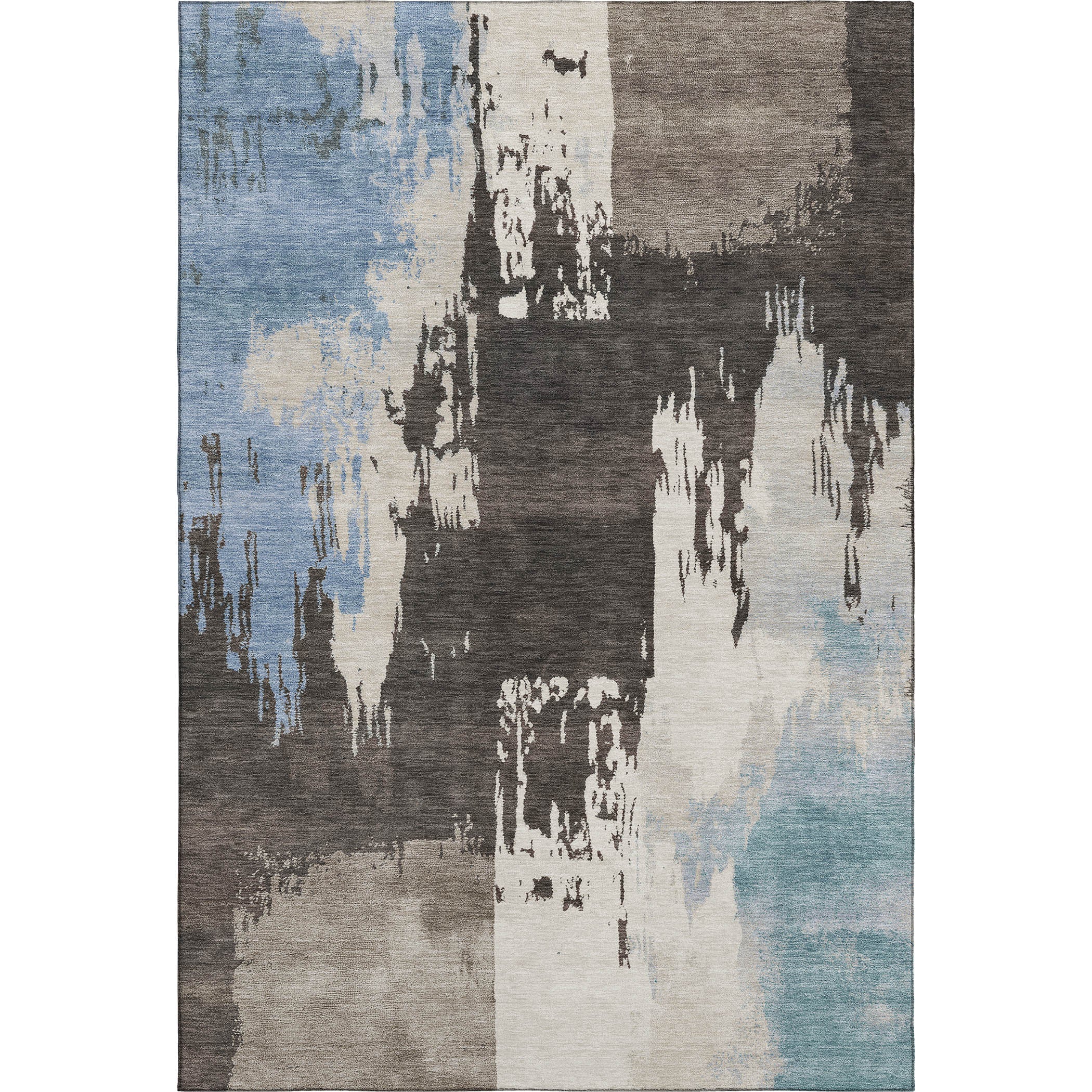 Mdina Machine Washable Contemporary Brown Rug 3' x 5' #shape_Rectangle