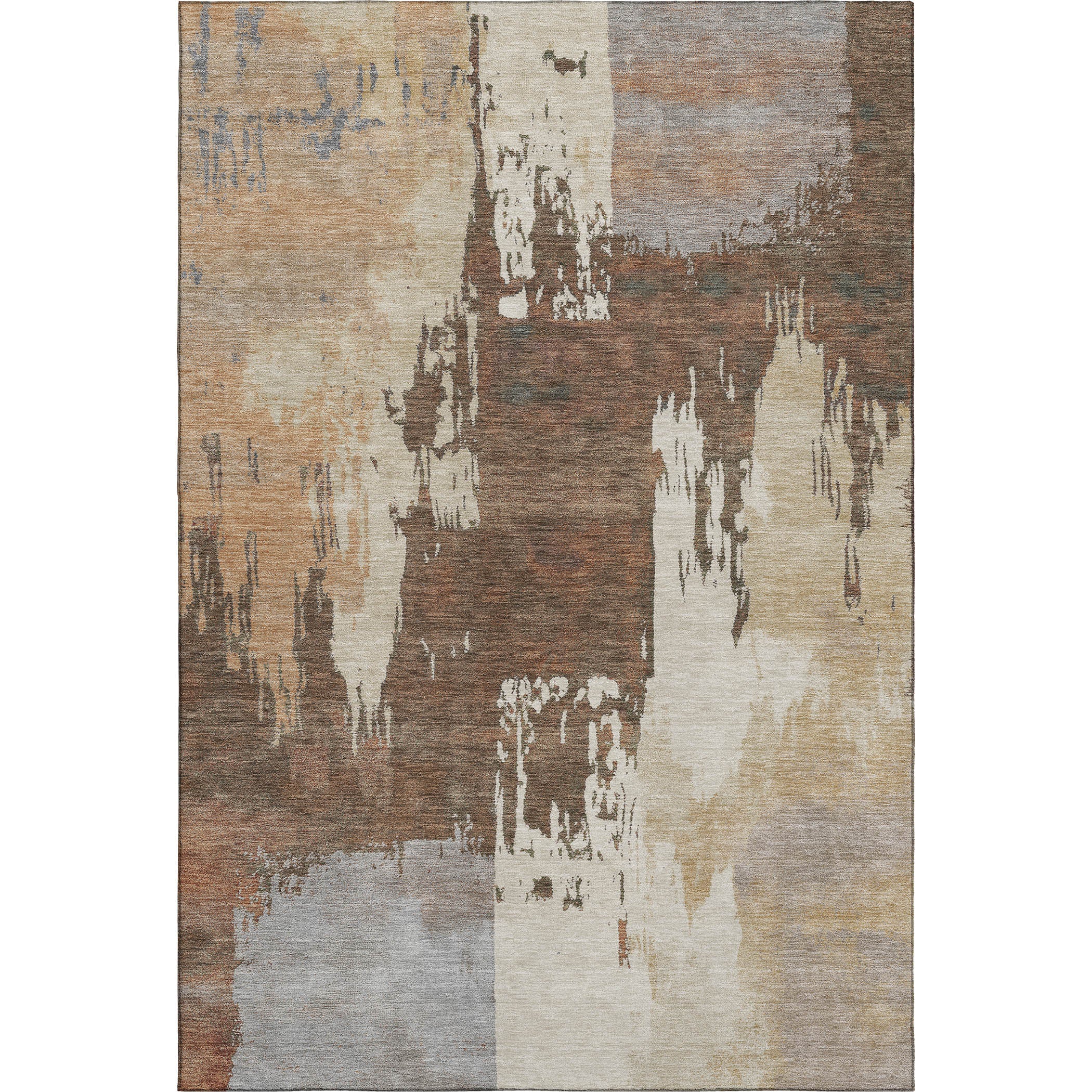Mdina Machine Washable Contemporary Cayenne Orange Rug 3' x 5' #shape_Rectangle