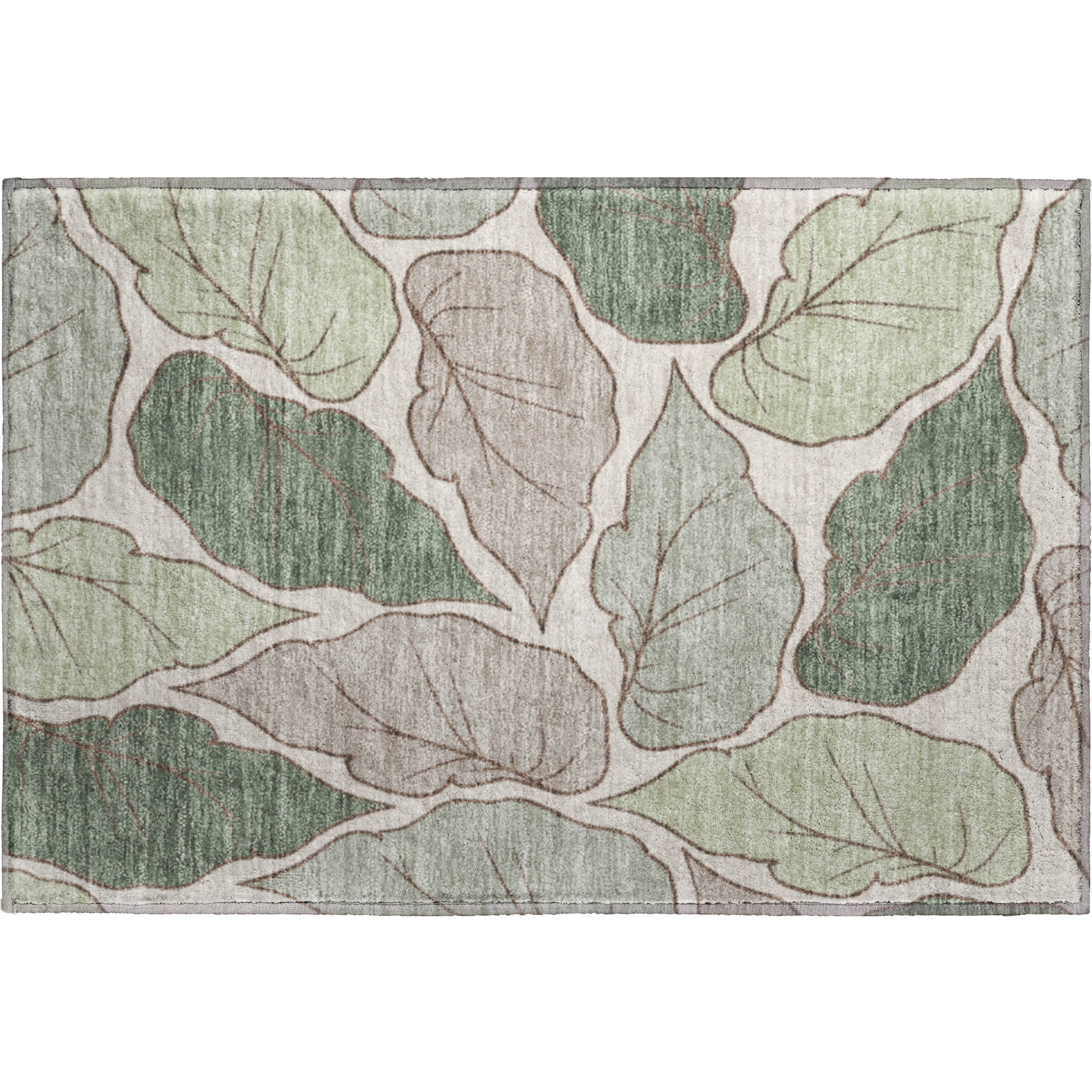 Porto Machine Washable Transitional Basil Green Rug 1'8" x 2'6" #shape_Rectangle