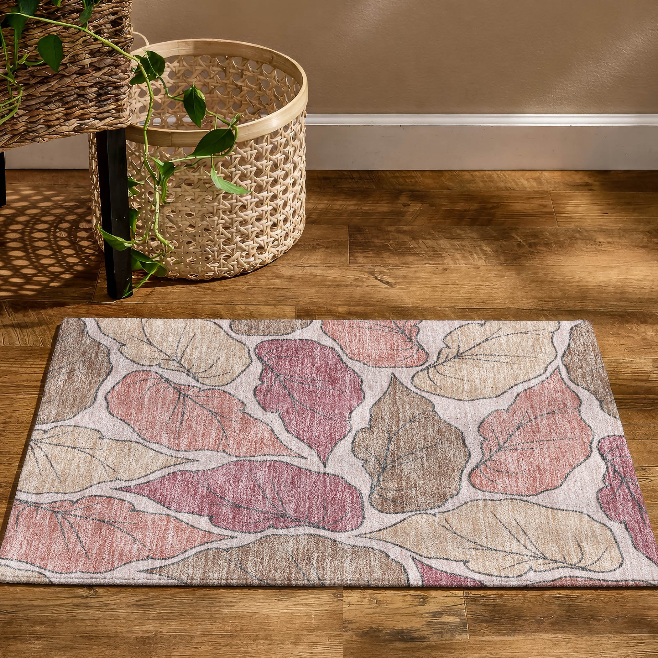 Porto Machine Washable Transitional Blush Pink Rug 1'8" x 2'6" #shape_Rectangle