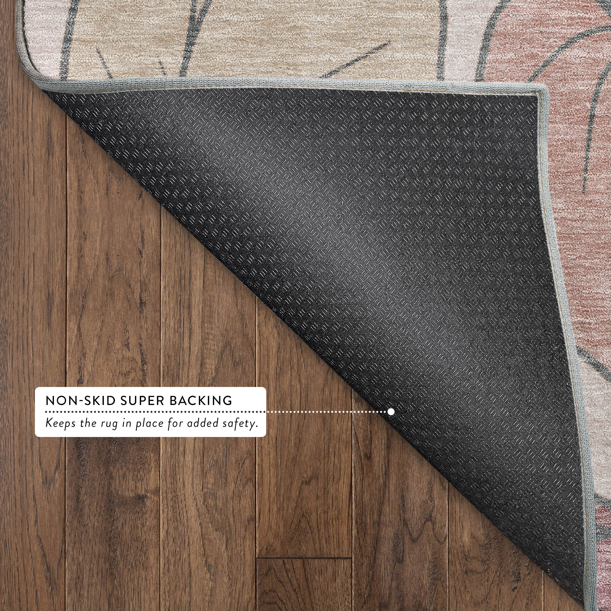 Porto Machine Washable Transitional Blush Pink Rug 1'8" x 2'6" #shape_Rectangle