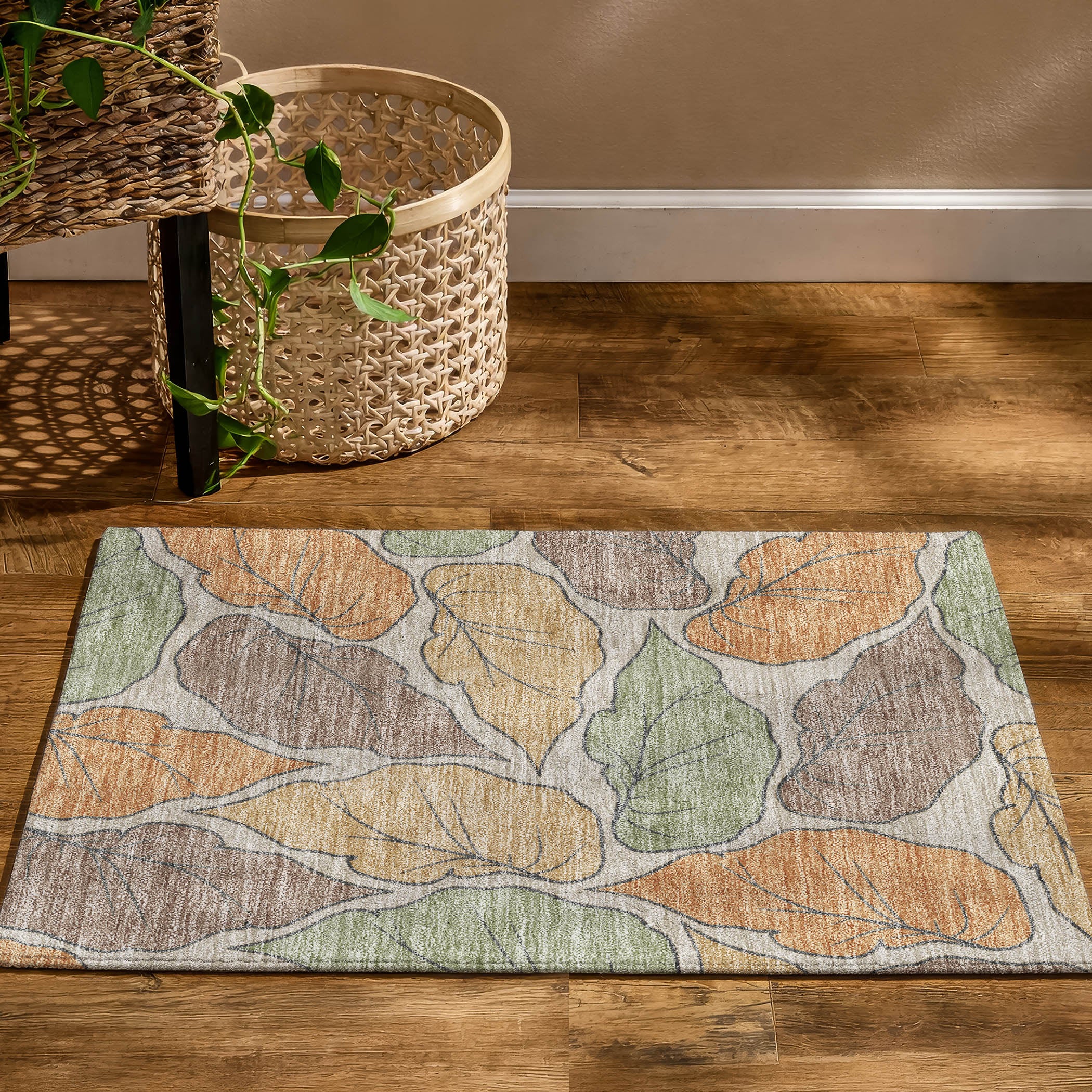 Porto Machine Washable Transitional Copper Orange Rug 1'8" x 2'6" #shape_Rectangle