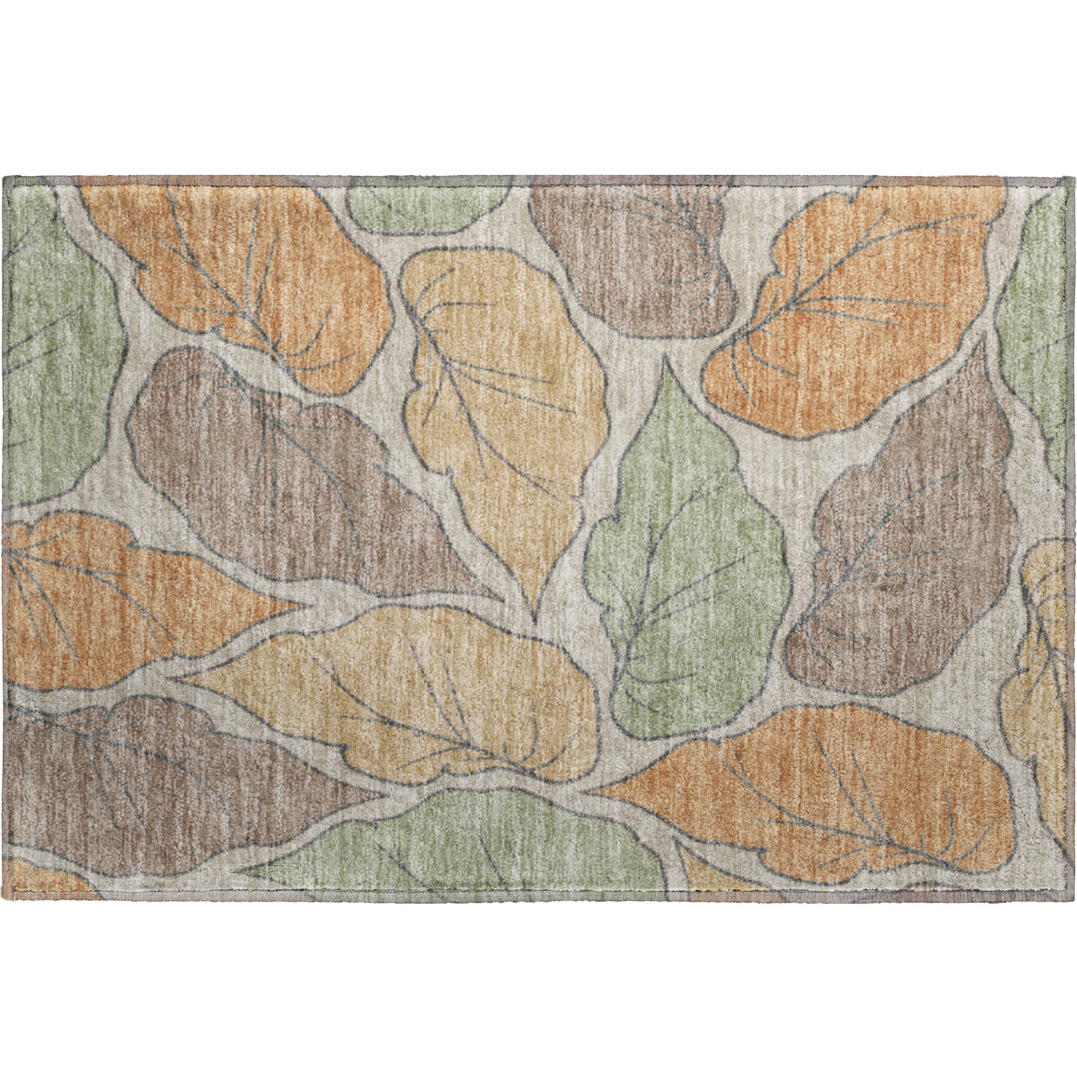 Porto Machine Washable Transitional Copper Orange Rug 1'8" x 2'6" #shape_Rectangle