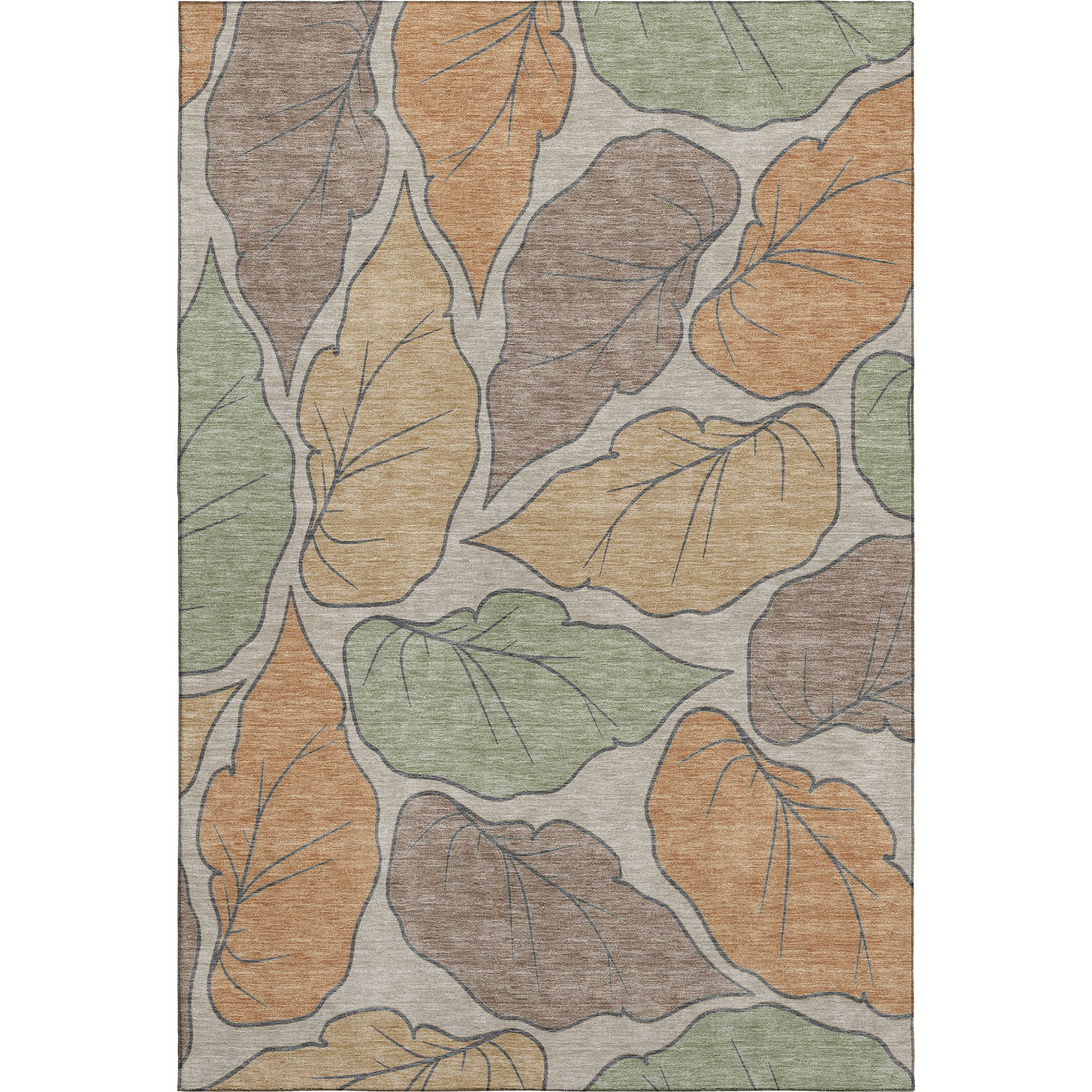 Porto Machine Washable Transitional Copper Orange Rug 3' x 5' #shape_Rectangle