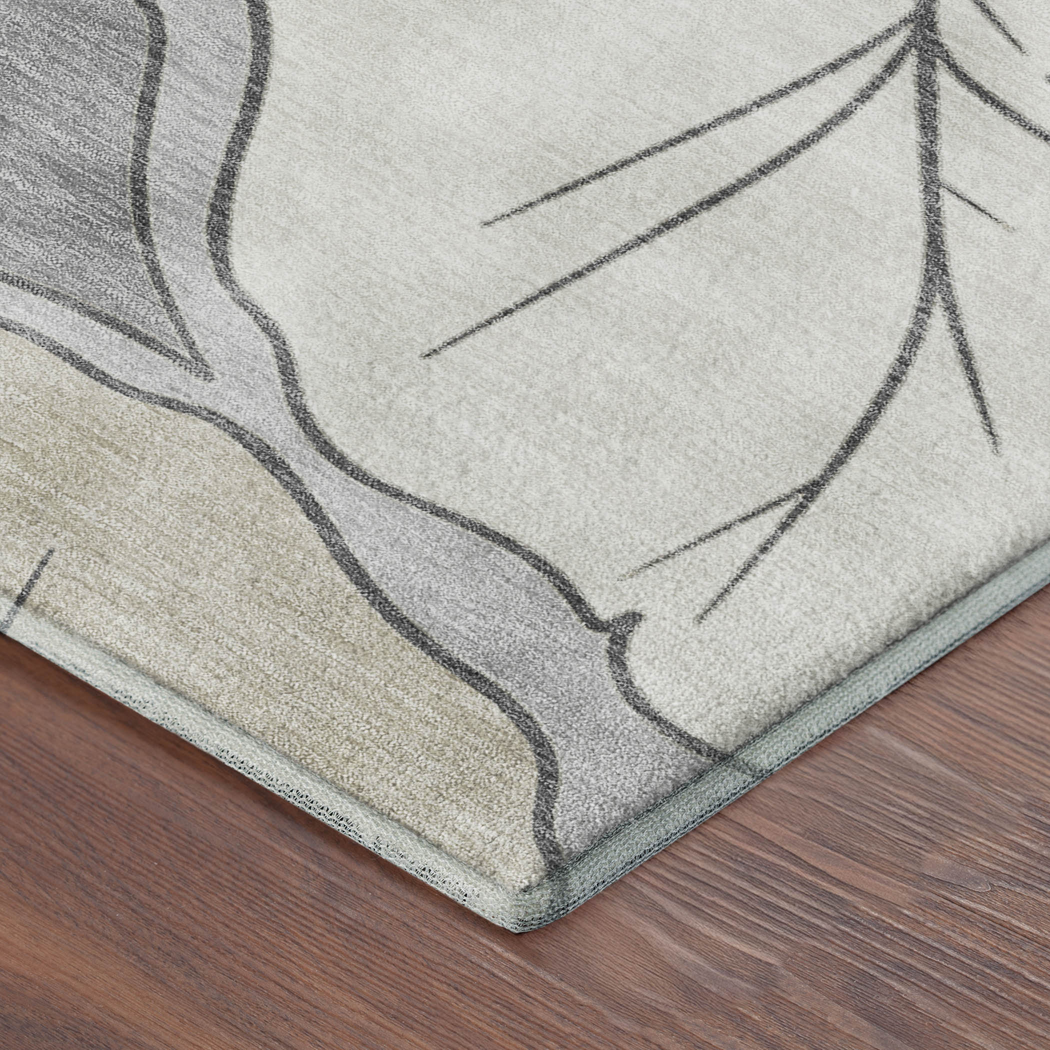 Porto Machine Washable Transitional Silver Gray Rug 1'8" x 2'6" #shape_Rectangle