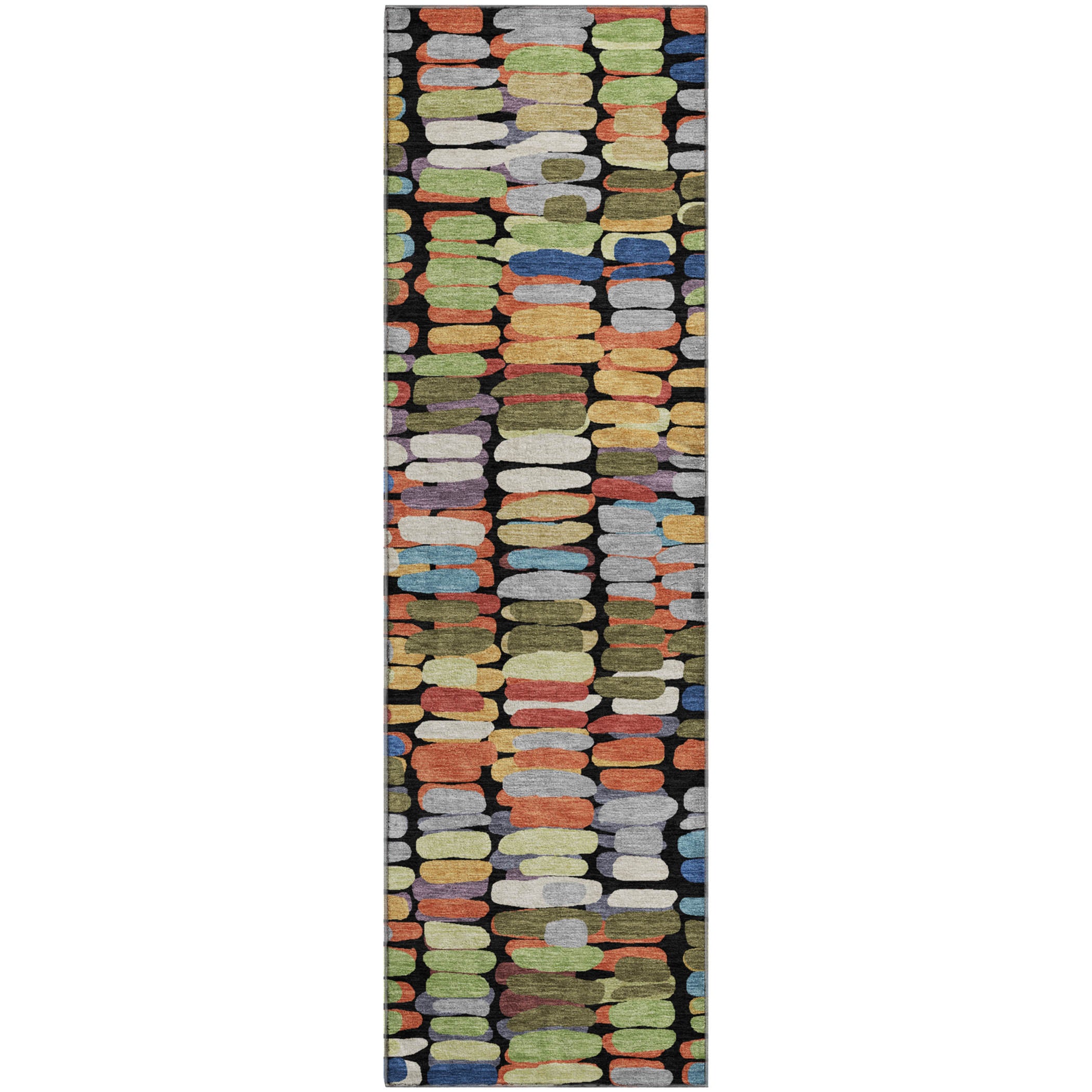Siena Machine Washable Transitional Black Rug 2'3" x 7'6" #shape_Runner