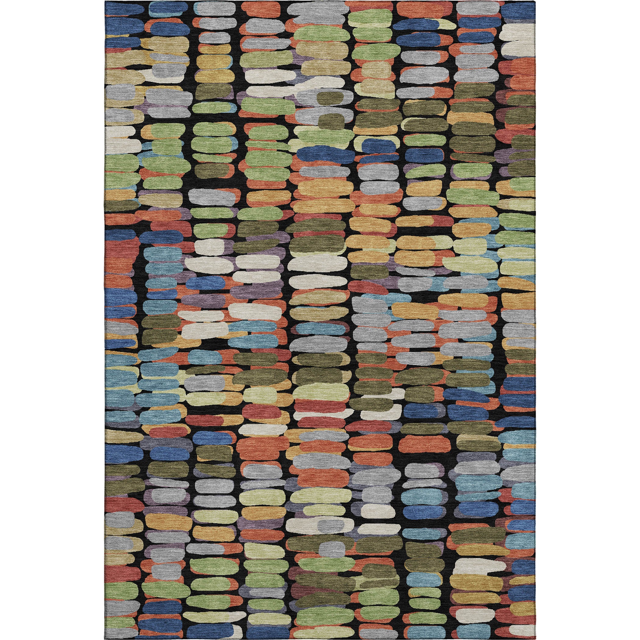 Siena Machine Washable Transitional Black Rug 3' x 5' #shape_Rectangle