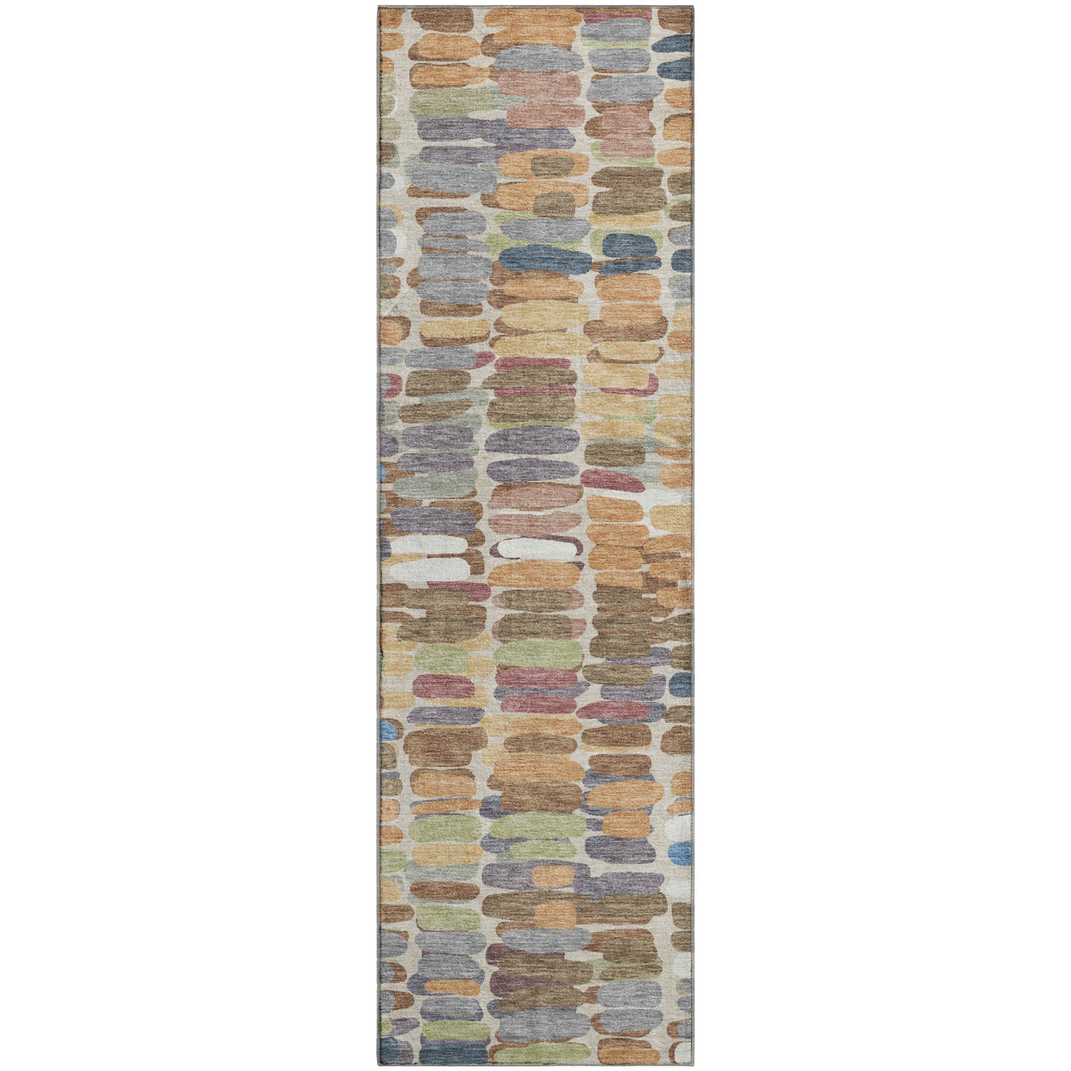Siena Machine Washable Transitional Copper Orange Rug 2'3" x 7'6" #shape_Runner