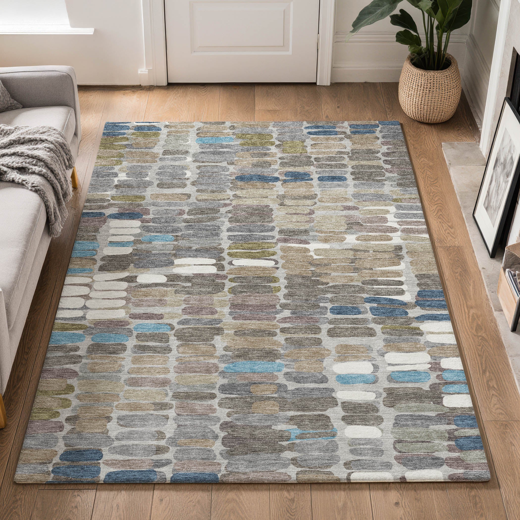 Siena Machine Washable Transitional Taupe Brown Rug 3' x 5' #shape_Rectangle