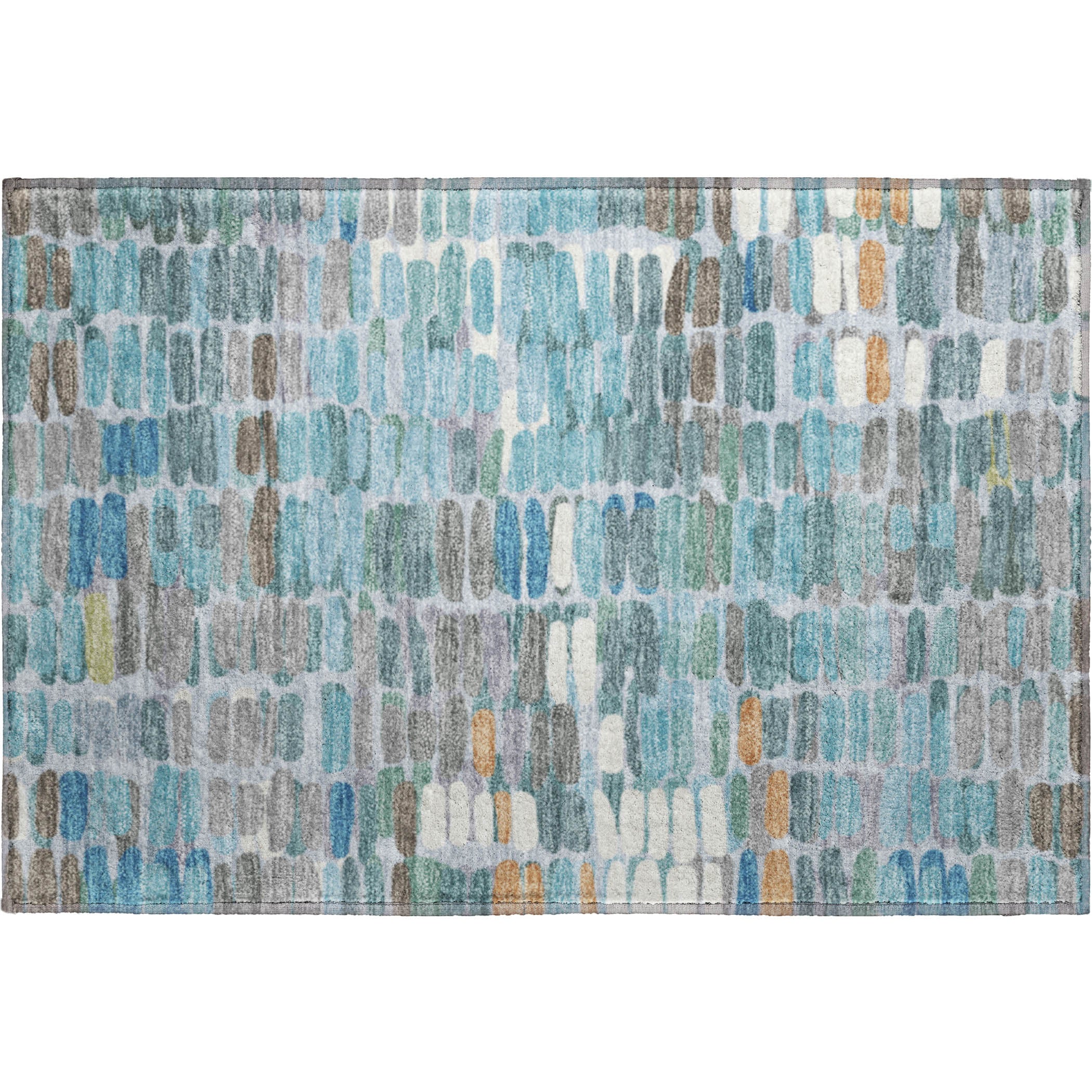 Siena Machine Washable Transitional Teal Rug 1'8" x 2'6" #shape_Rectangle