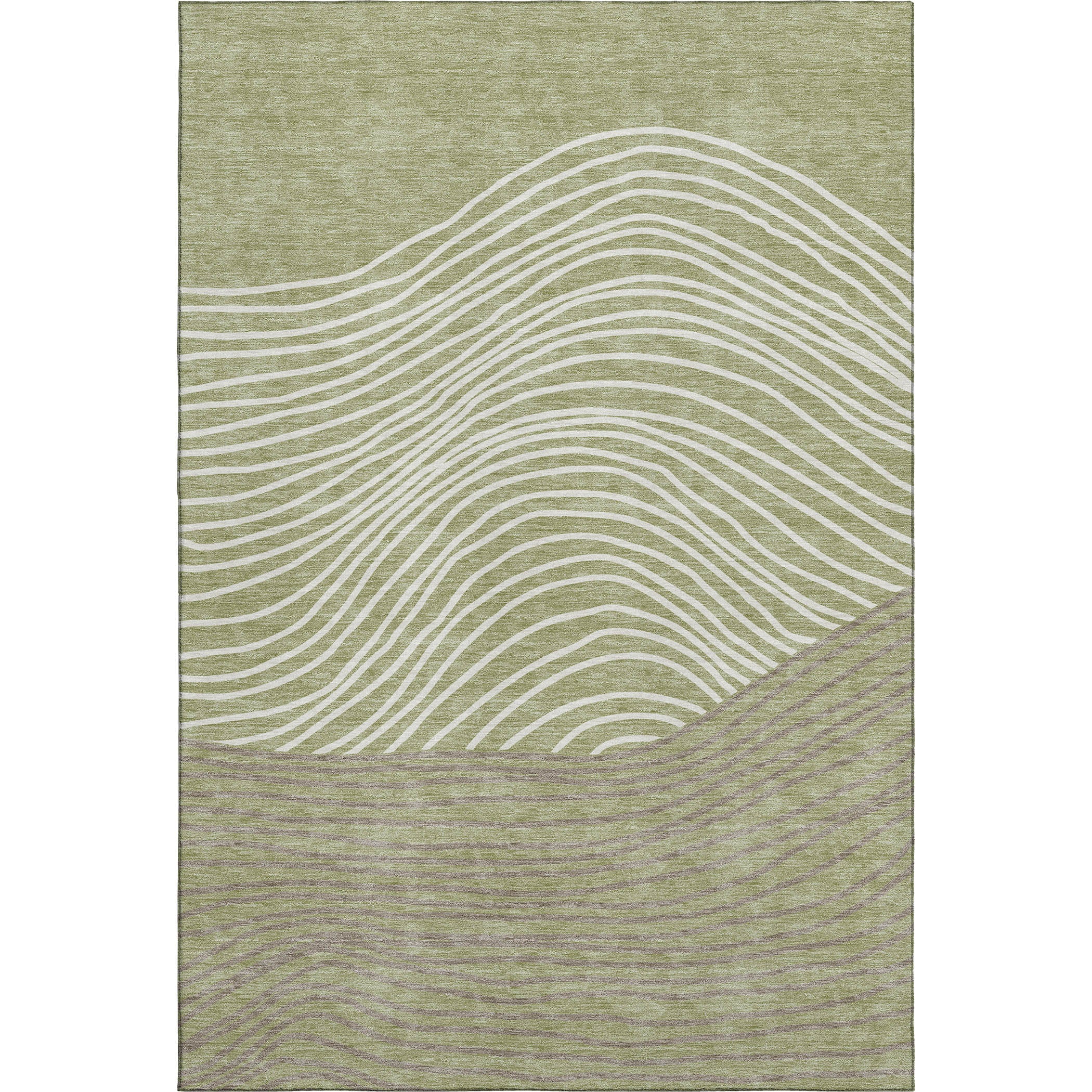 Bern Machine Washable Transitional Aloe Green Rug 3' x 5' #shape_Rectangle