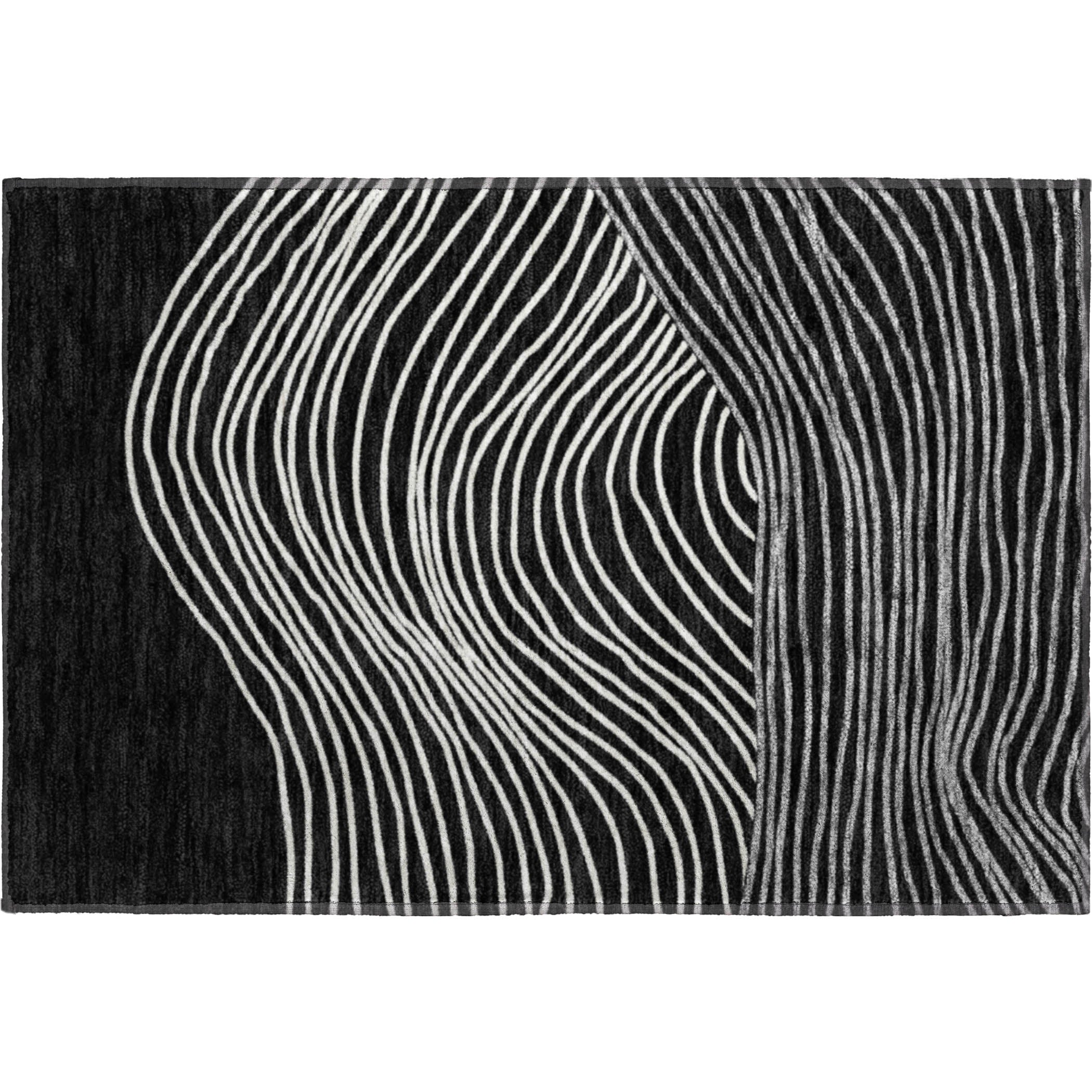 Bern Machine Washable Transitional Black Rug 1'8" x 2'6" #shape_Rectangle