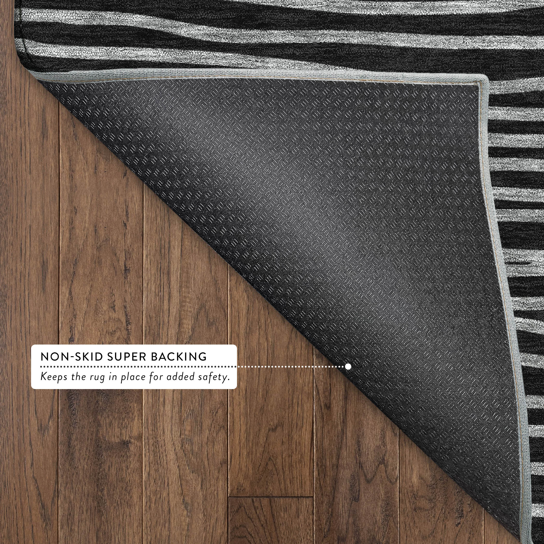 Bern Machine Washable Transitional Black Rug 1'8" x 2'6" #shape_Rectangle
