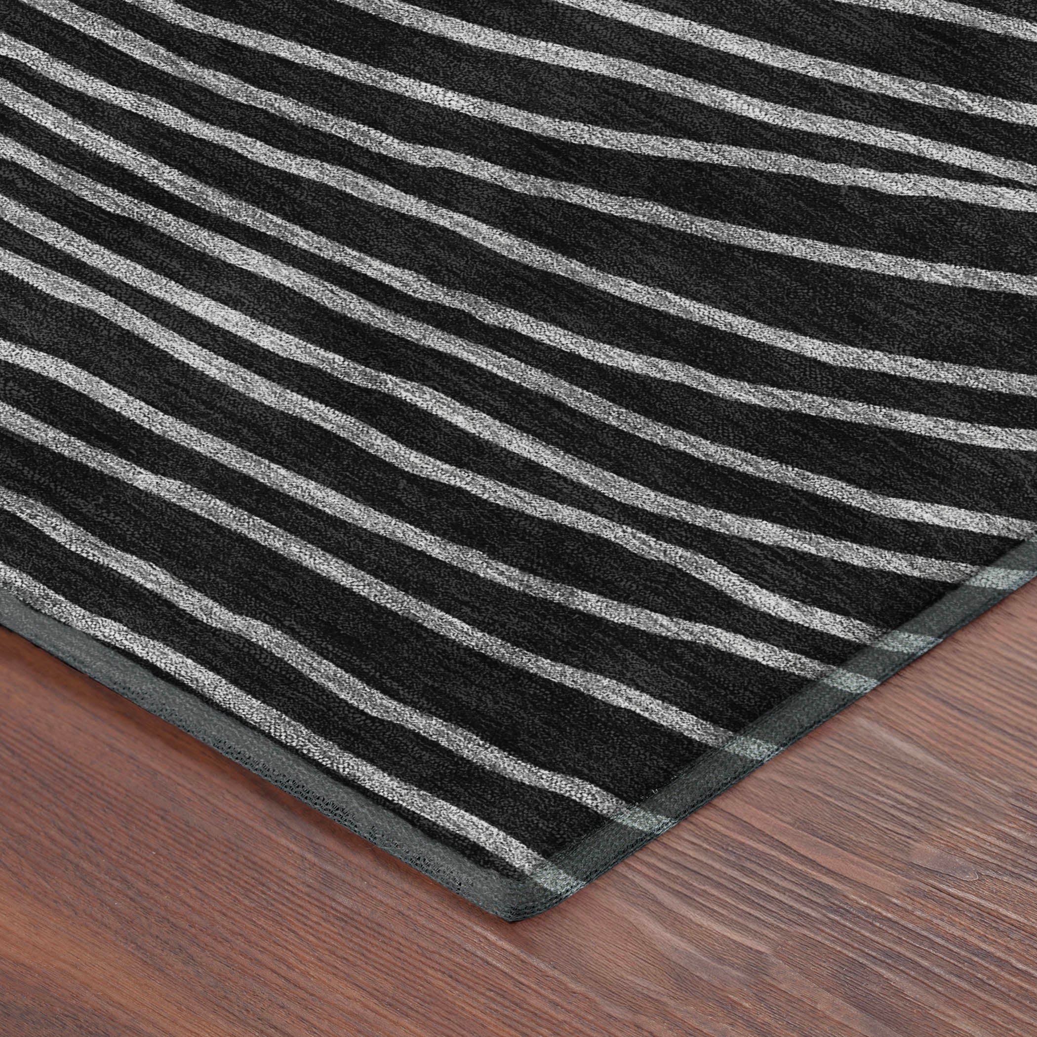 Bern Machine Washable Transitional Black Rug 1'8" x 2'6" #shape_Rectangle