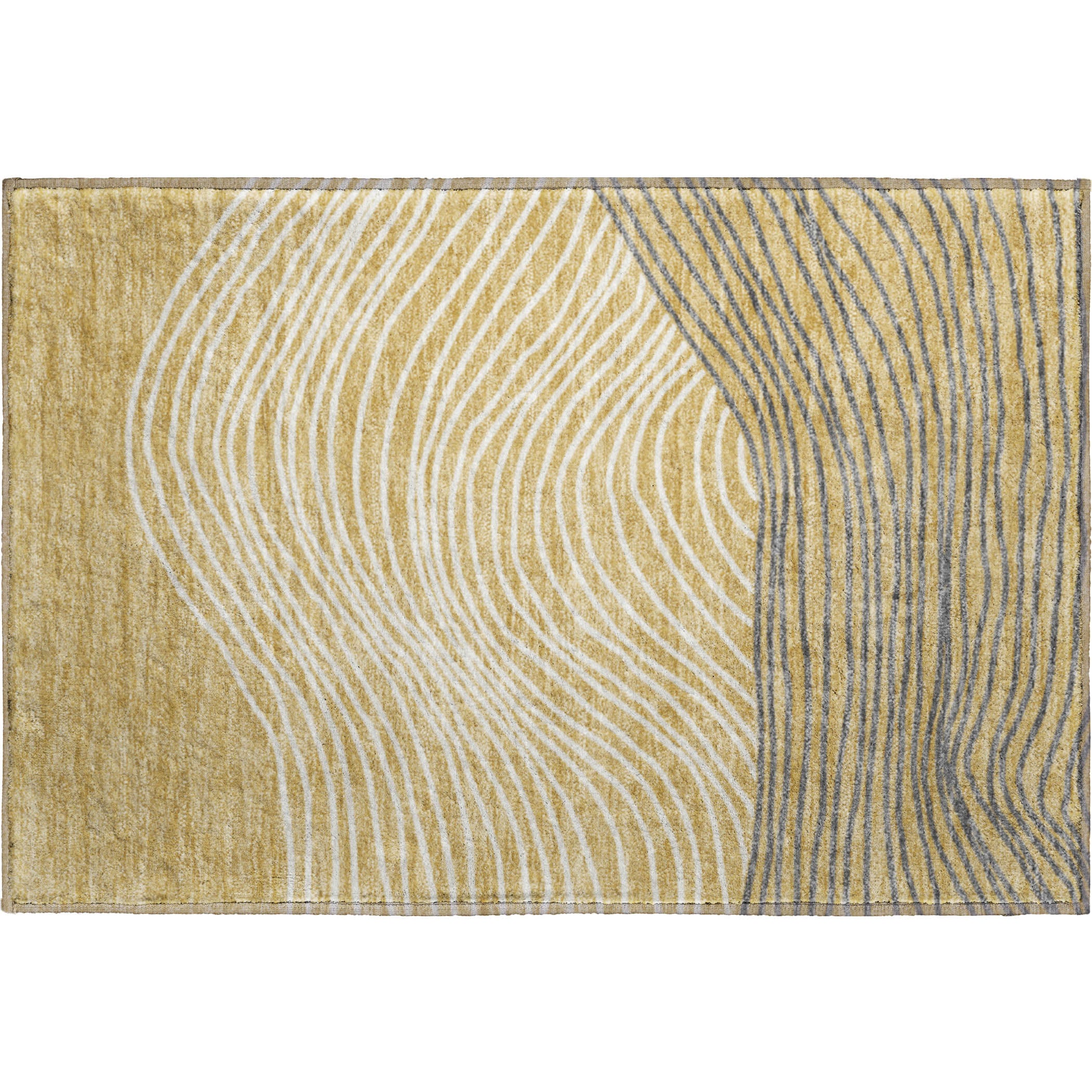 Bern Machine Washable Transitional Gold Rug 1'8" x 2'6" #shape_Rectangle