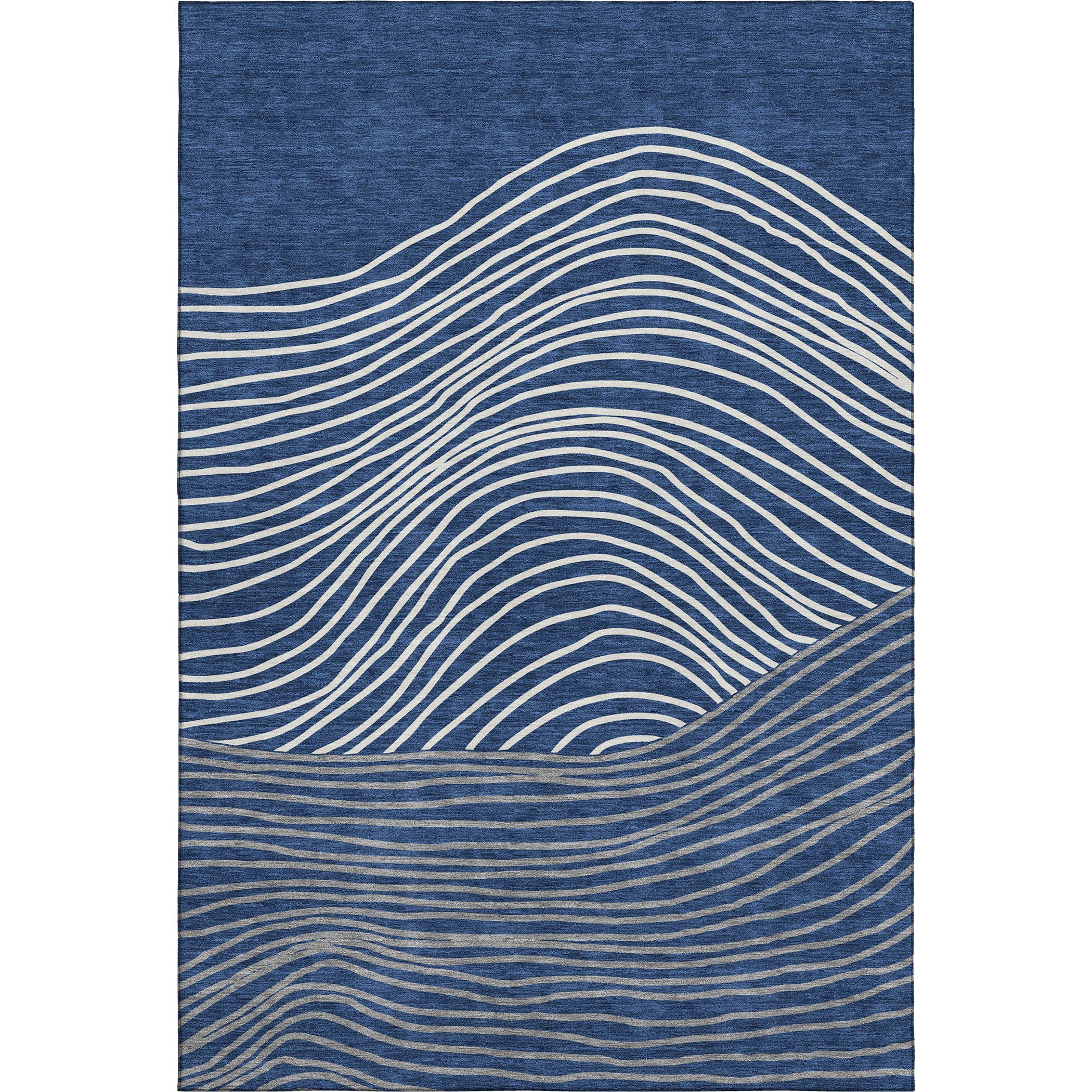 Bern Machine Washable Transitional Navy Blue Rug 3' x 5' #shape_Rectangle