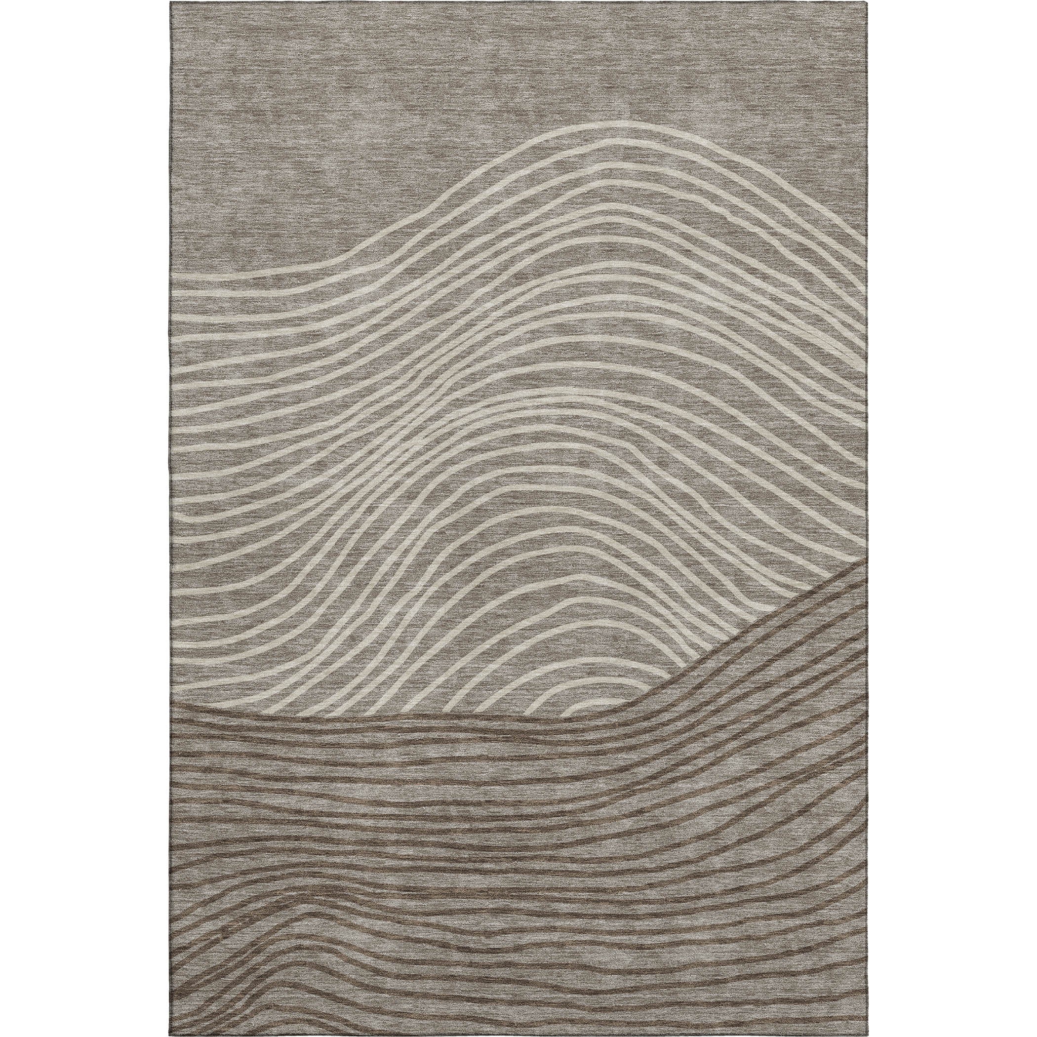 Bern Machine Washable Transitional Taupe Brown Rug 3' x 5' #shape_Rectangle