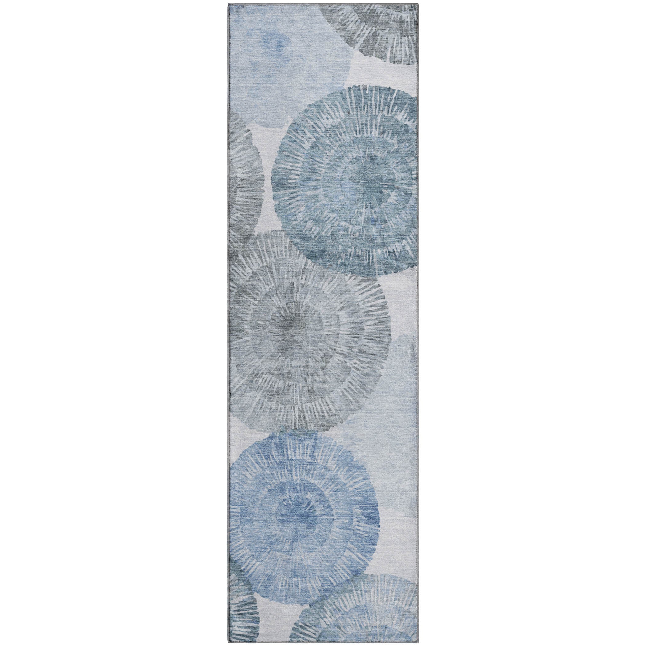 Vienna Machine Washable Transitional Denim Blue Rug 2'3" x 7'6" #shape_Runner