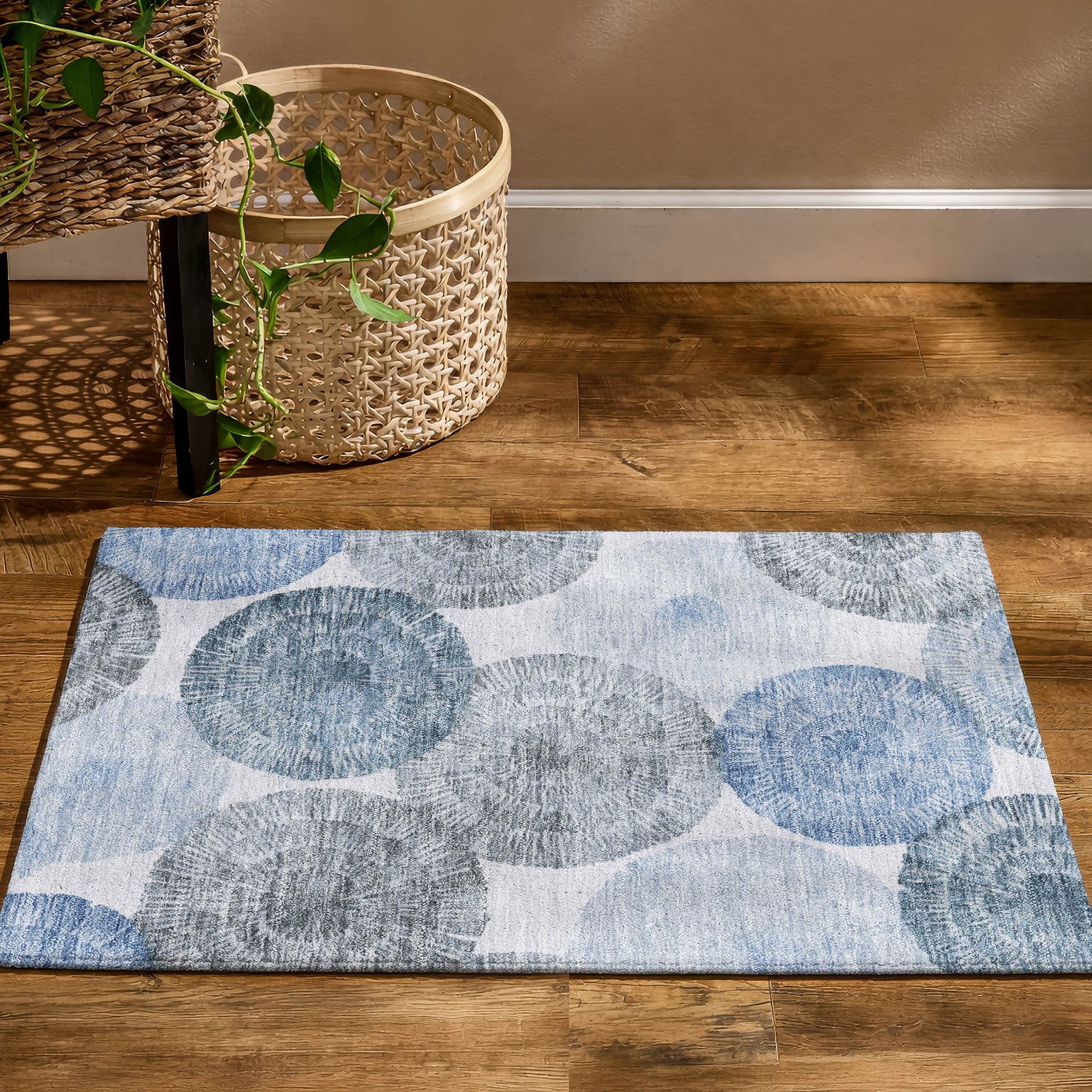 Vienna Machine Washable Transitional Denim Blue Rug 1'8" x 2'6" #shape_Rectangle