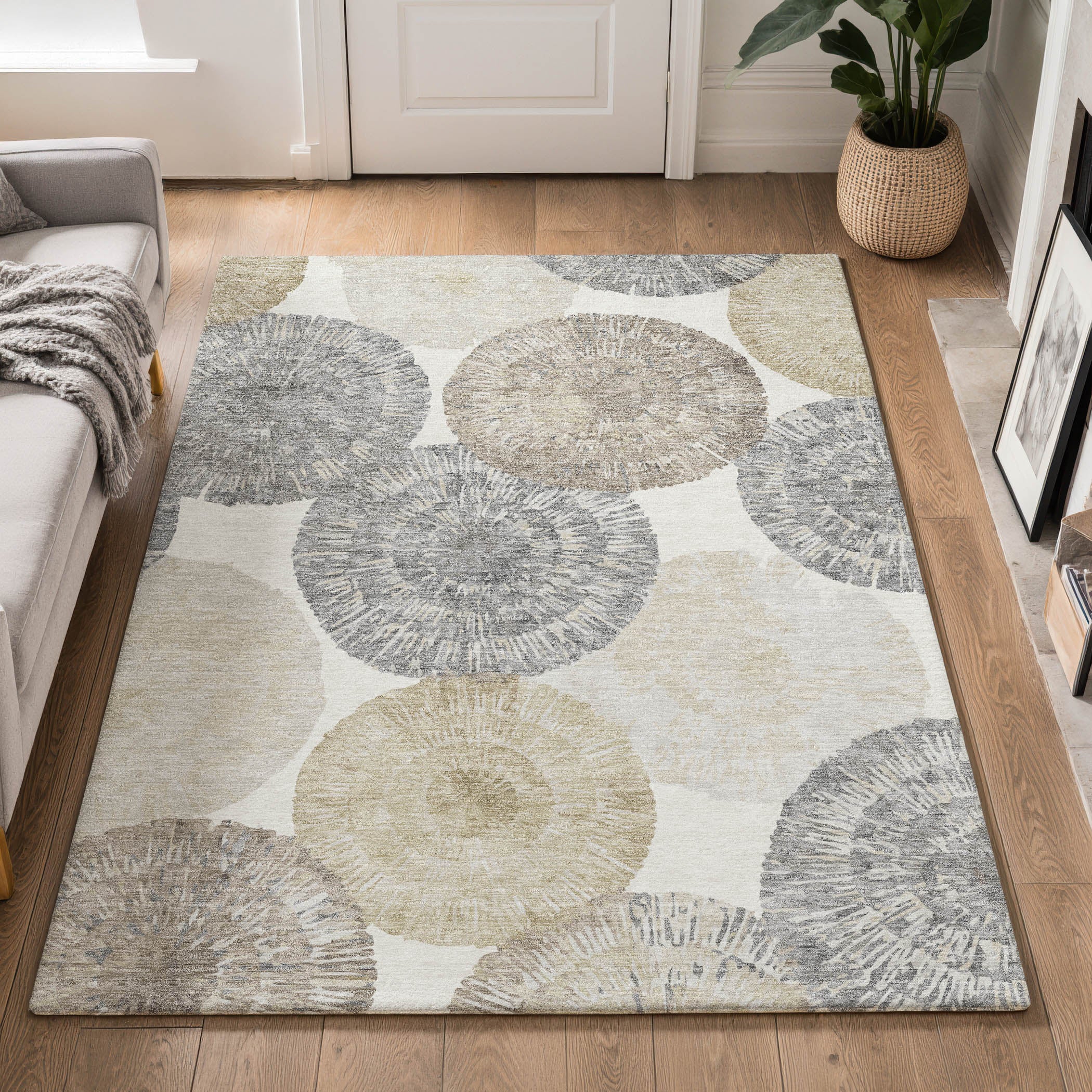 Vienna Machine Washable Transitional Linen Ivory Rug 3' x 5' #shape_Rectangle