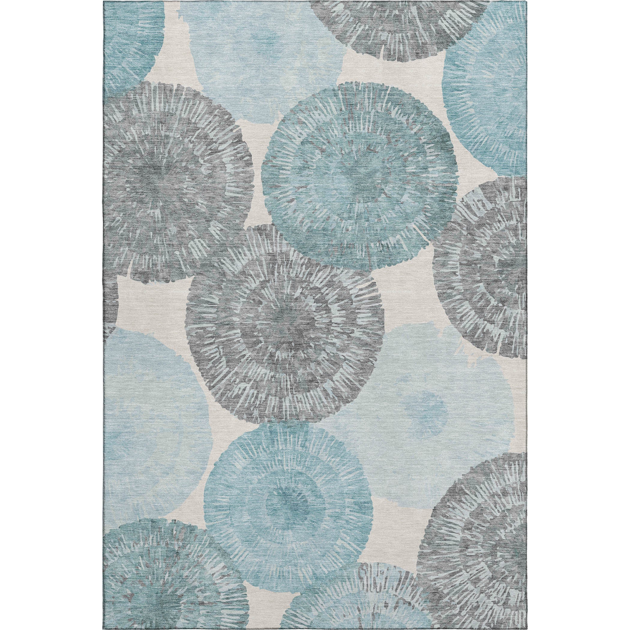 Vienna Machine Washable Transitional Teal Rug 3' x 5' #shape_Rectangle
