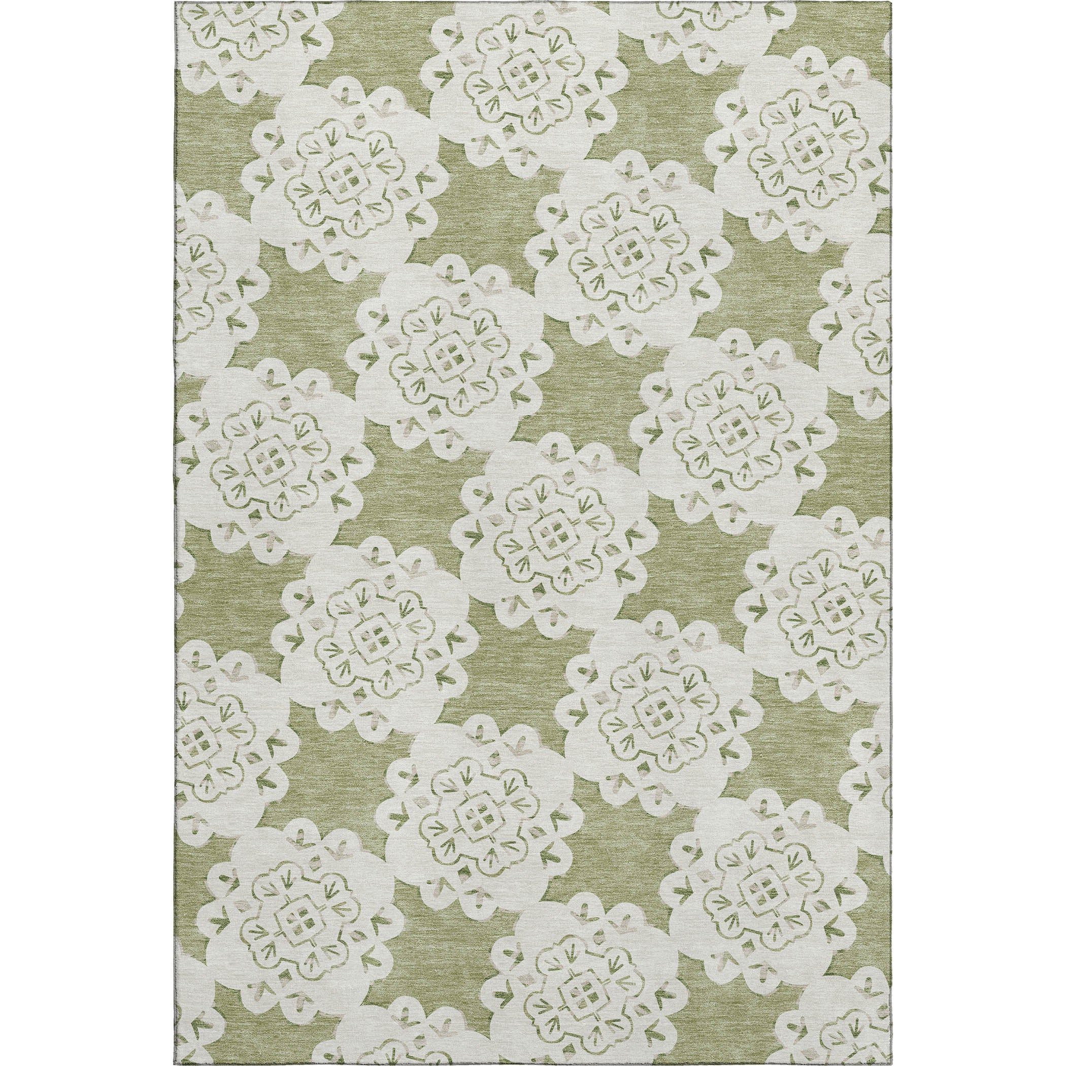Mostar Machine Washable Transitional Aloe Green Rug 3' x 5' #shape_Rectangle