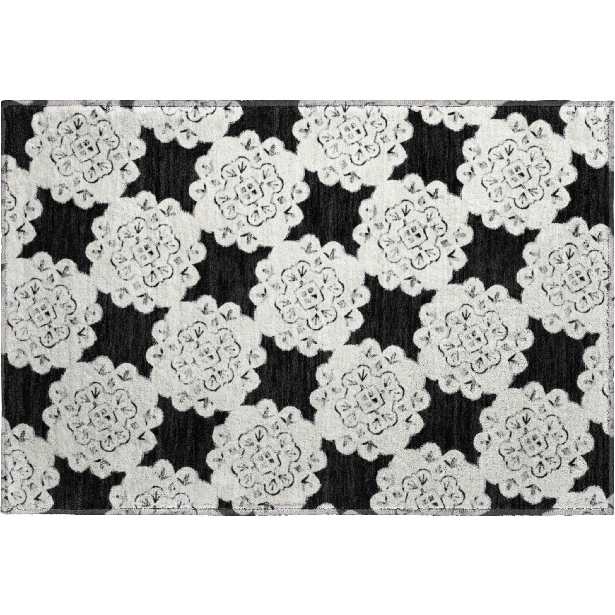 Mostar Machine Washable Transitional Black Rug 1'8" x 2'6" #shape_Rectangle