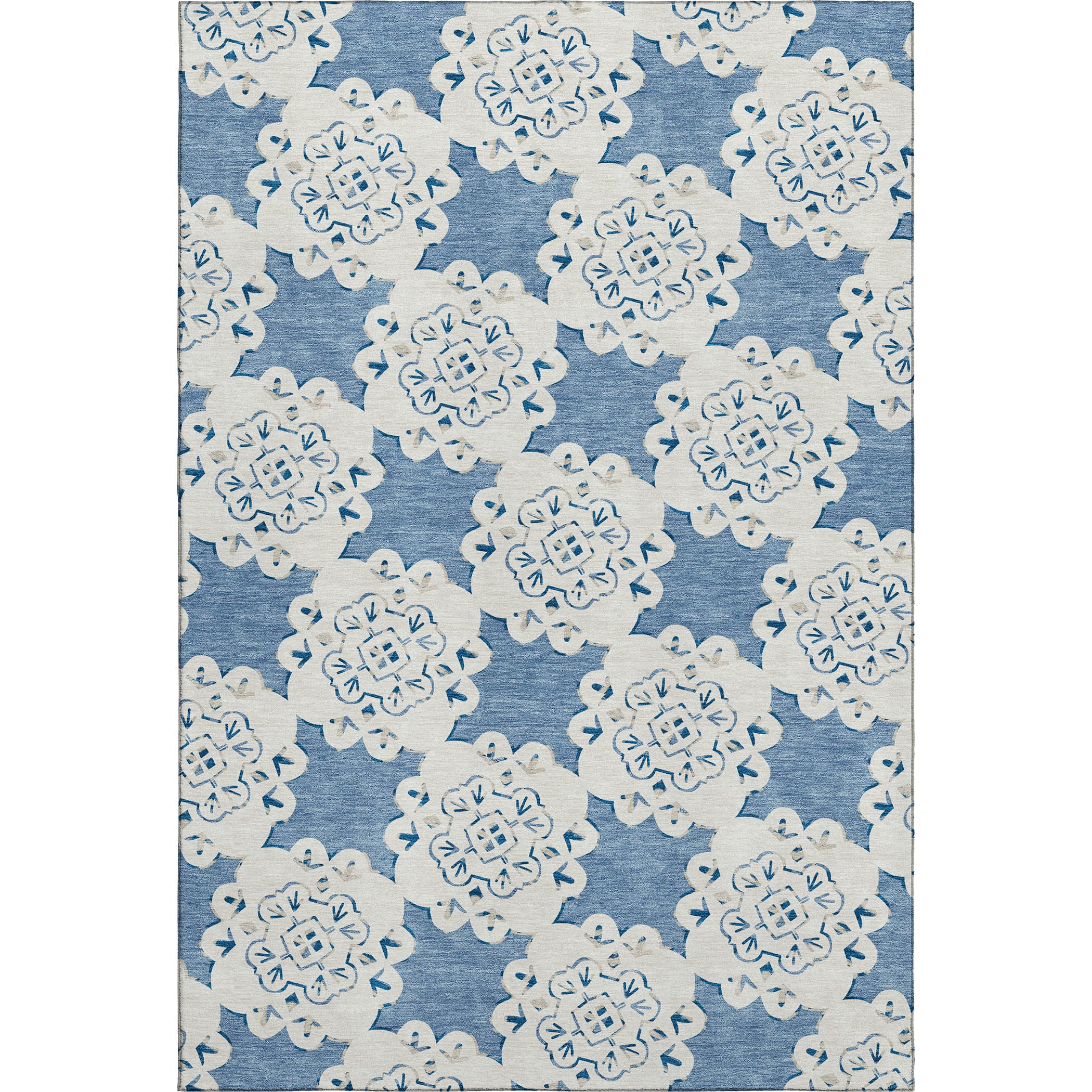 Mostar Machine Washable Transitional Blue Rug 3' x 5' #shape_Rectangle