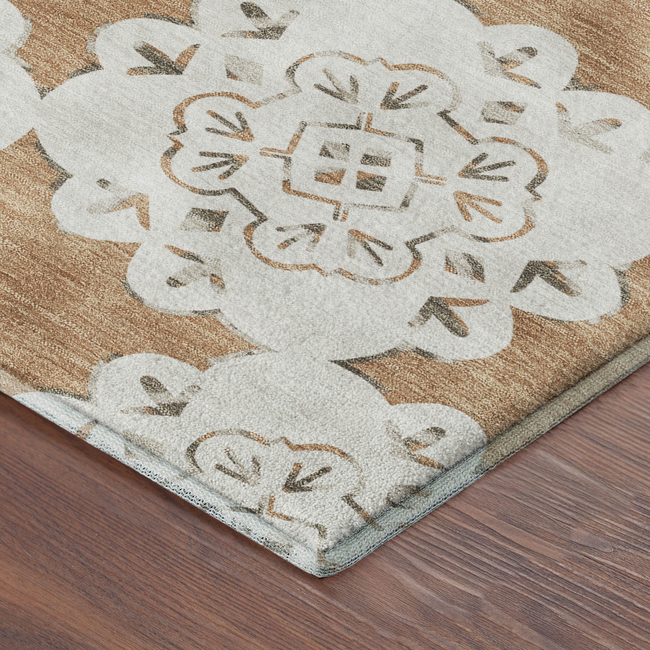 Mostar Machine Washable Transitional Copper Orange Rug 1'8" x 2'6" #shape_Rectangle