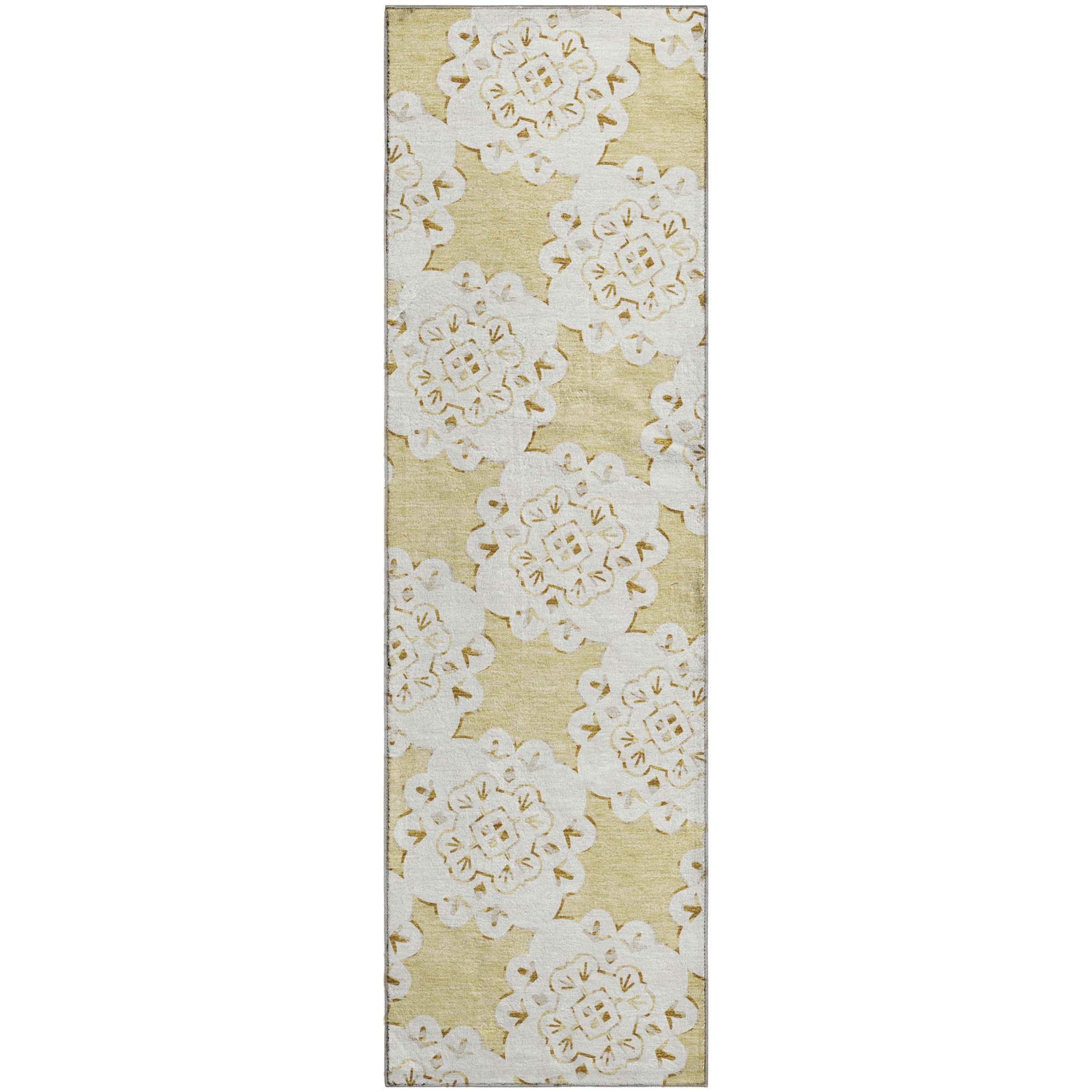 Mostar Machine Washable Transitional Wheat Gold Rug 2'3" x 7'6" #shape_Runner