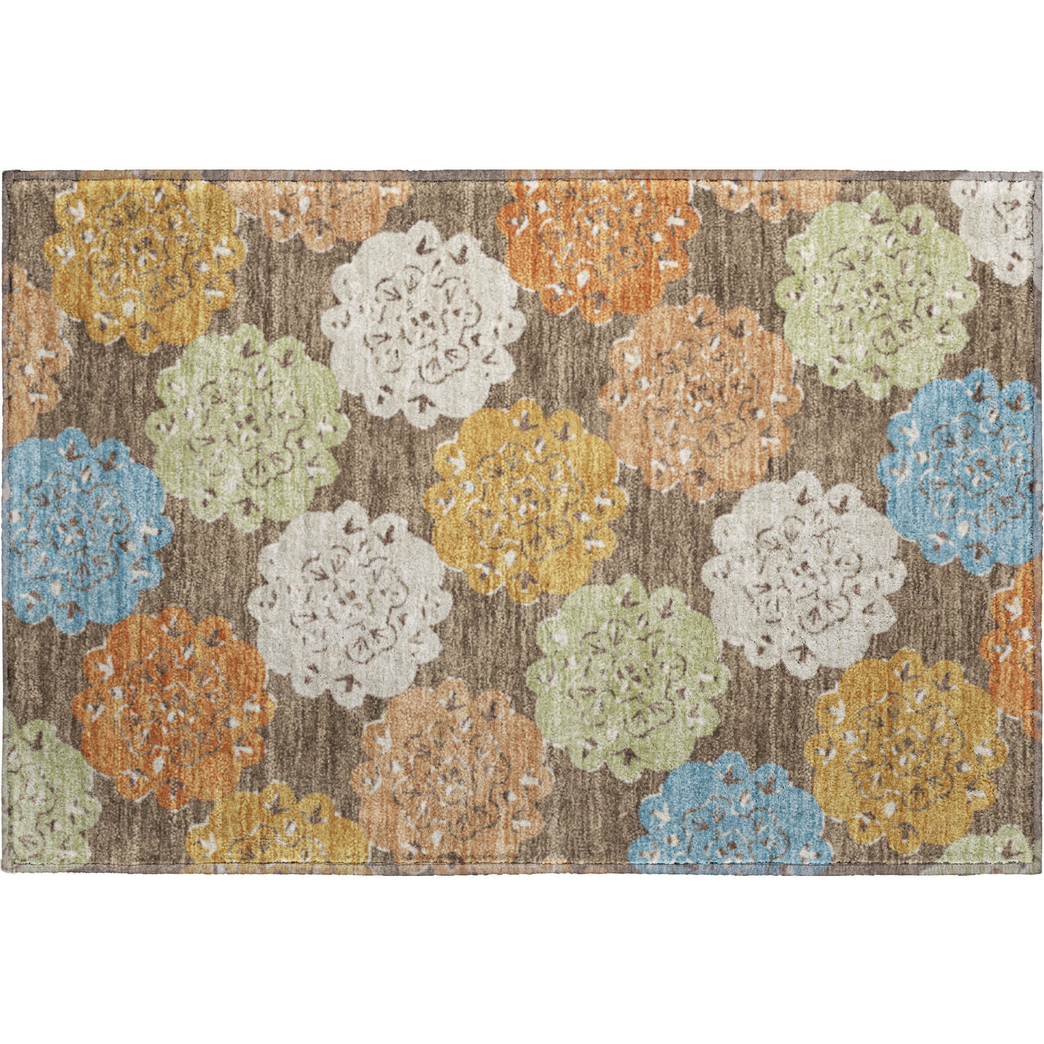 Bern Machine Washable Transitional Chocolate Brown Rug 1'8" x 2'6" #shape_Rectangle