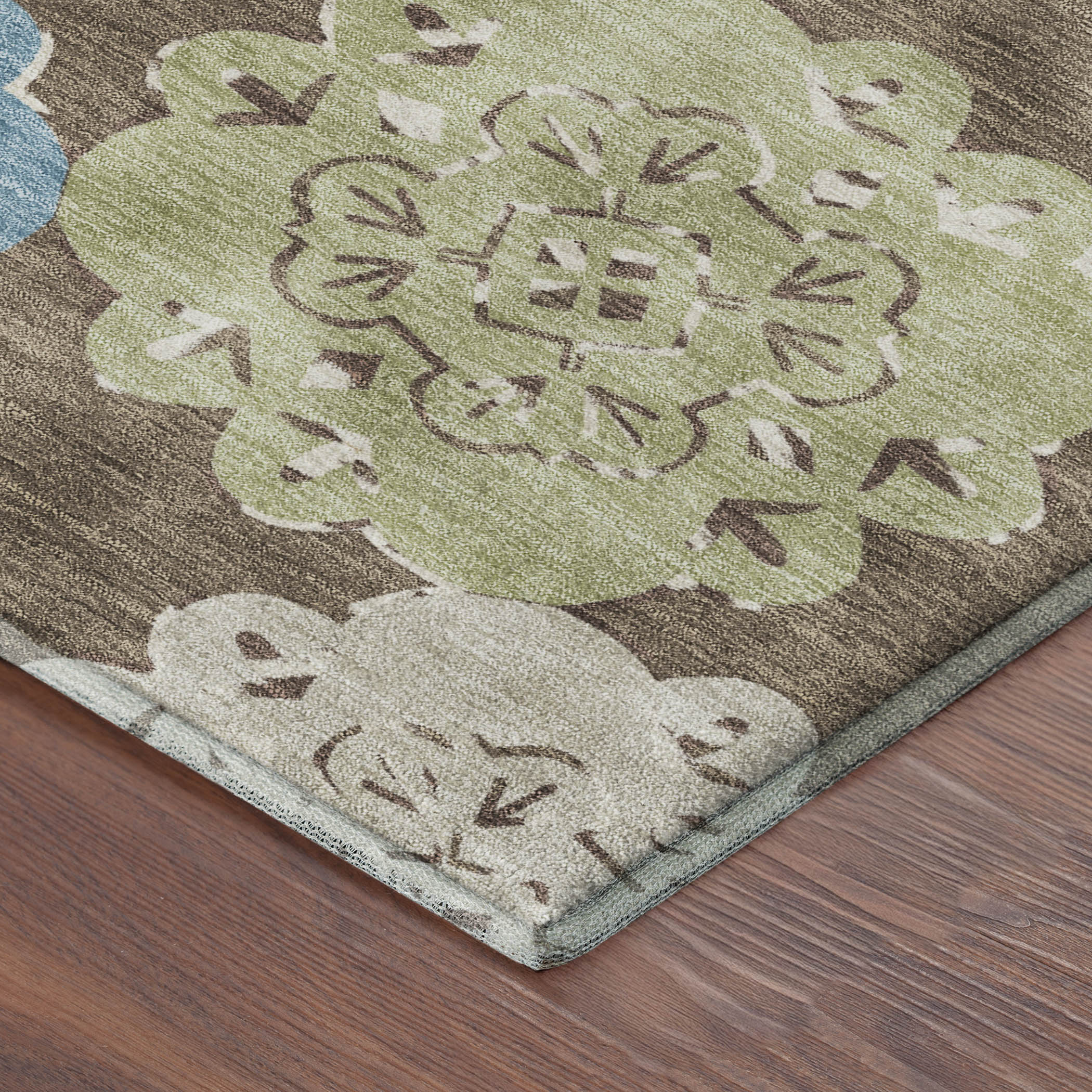 Bern Machine Washable Transitional Chocolate Brown Rug 1'8" x 2'6" #shape_Rectangle