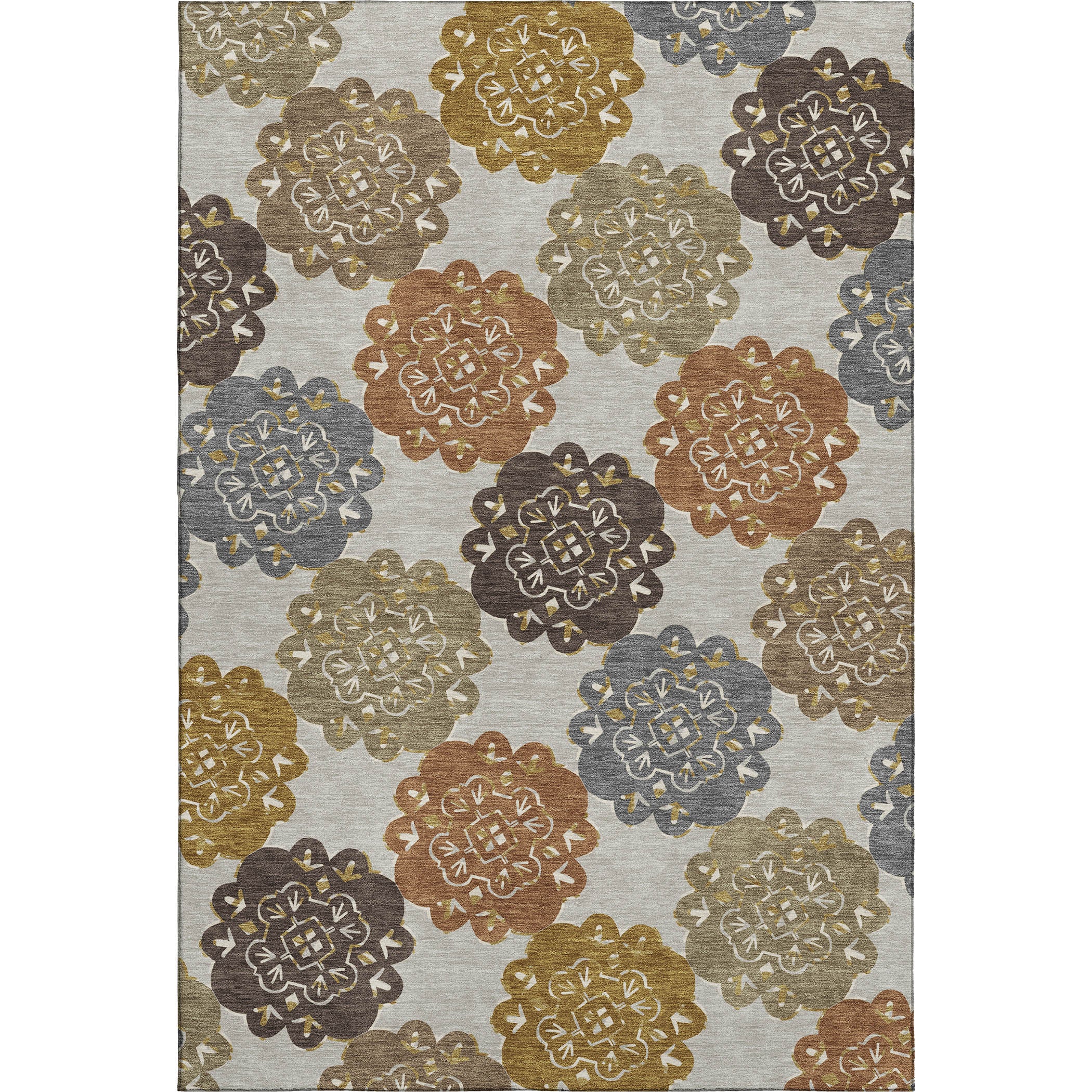 Bern Machine Washable Transitional Earth Multi Rug 3' x 5' #shape_Rectangle