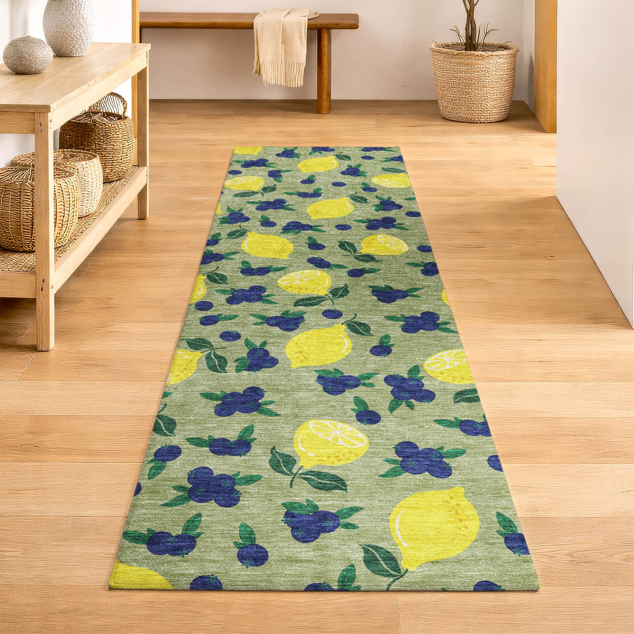 Lucerne Machine Washable Transitional Aloe Green Rug 2'3" x 7'6" #shape_Runner