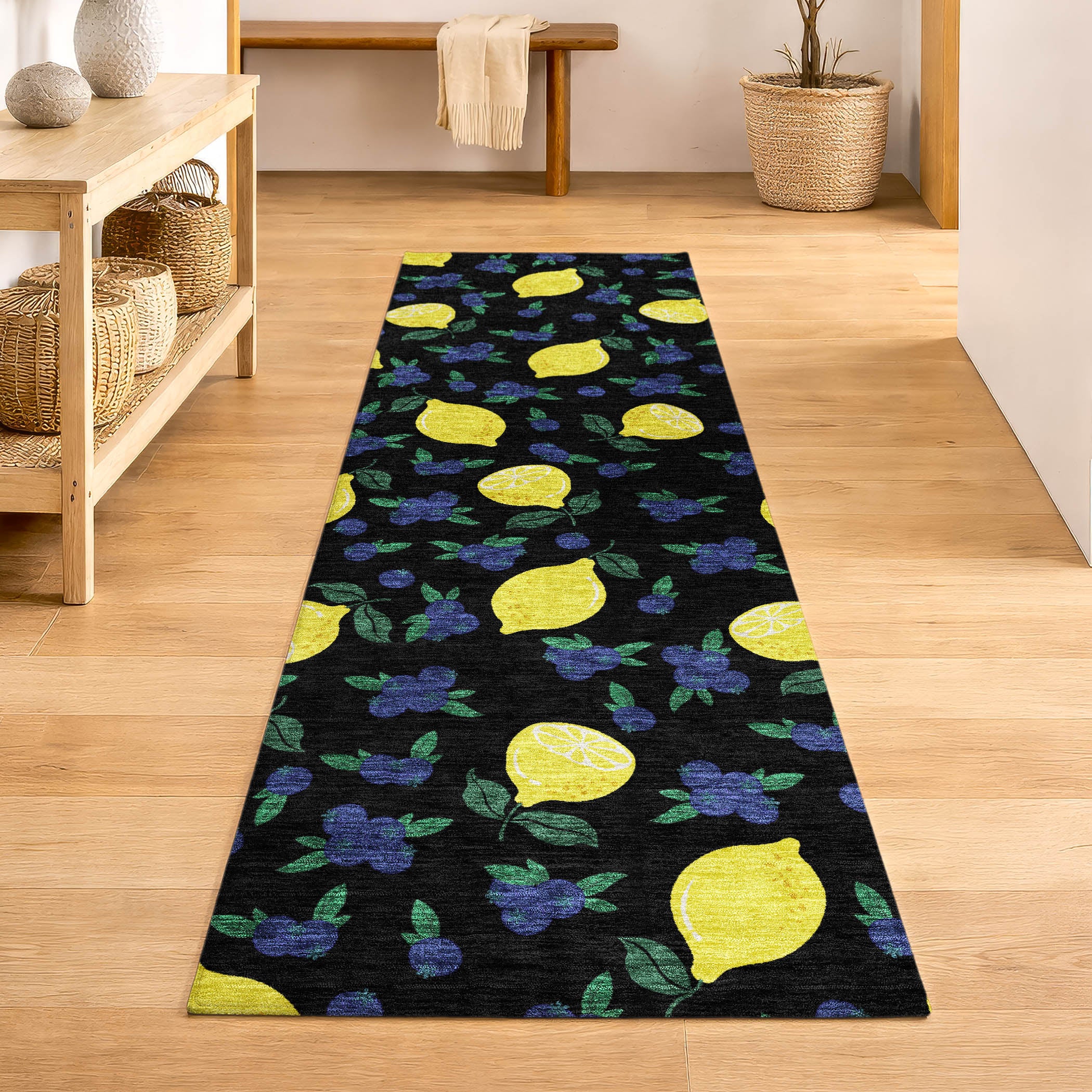 Lucerne Machine Washable Transitional Black Rug 2'3" x 7'6" #shape_Runner