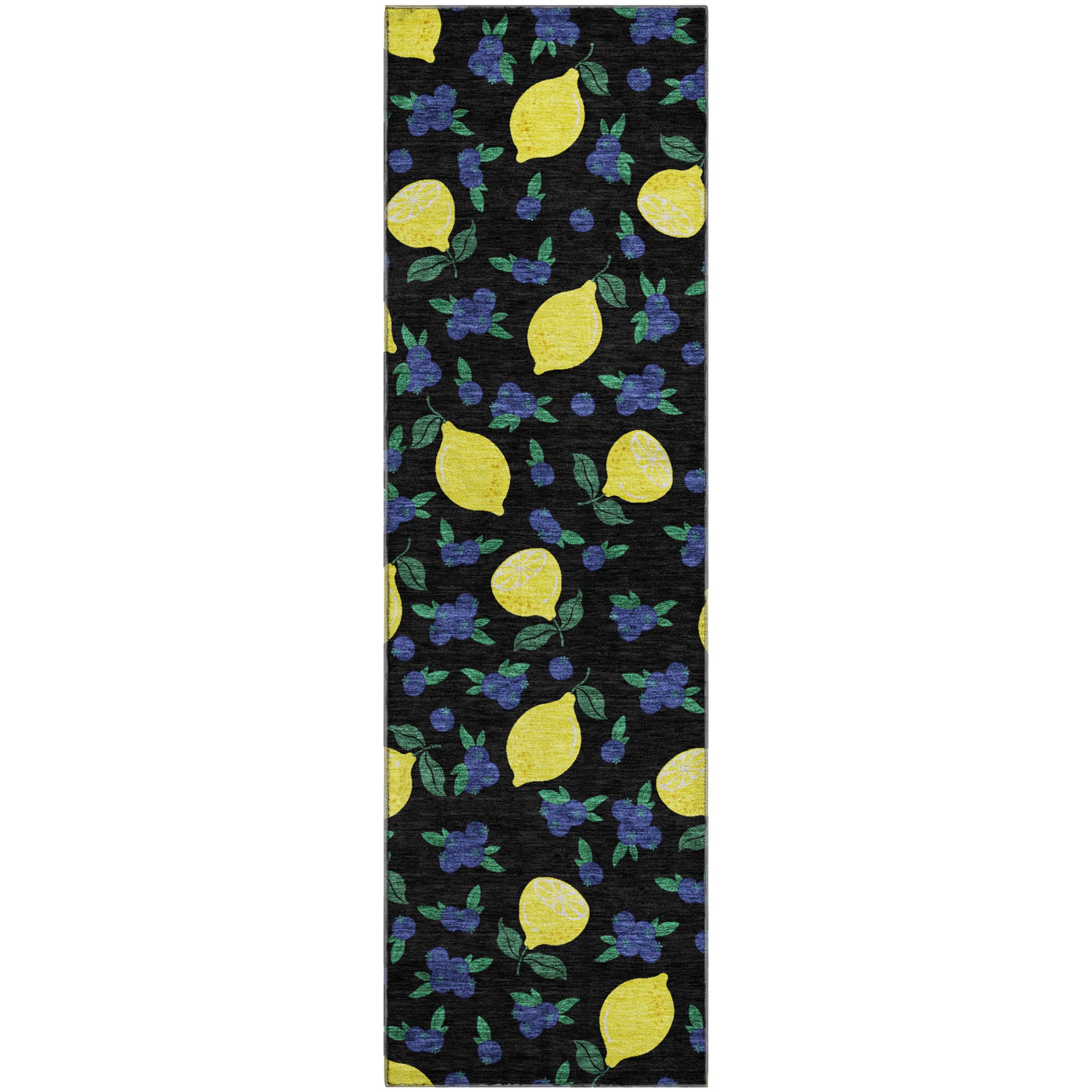 Lucerne Machine Washable Transitional Black Rug 2'3" x 7'6" #shape_Runner