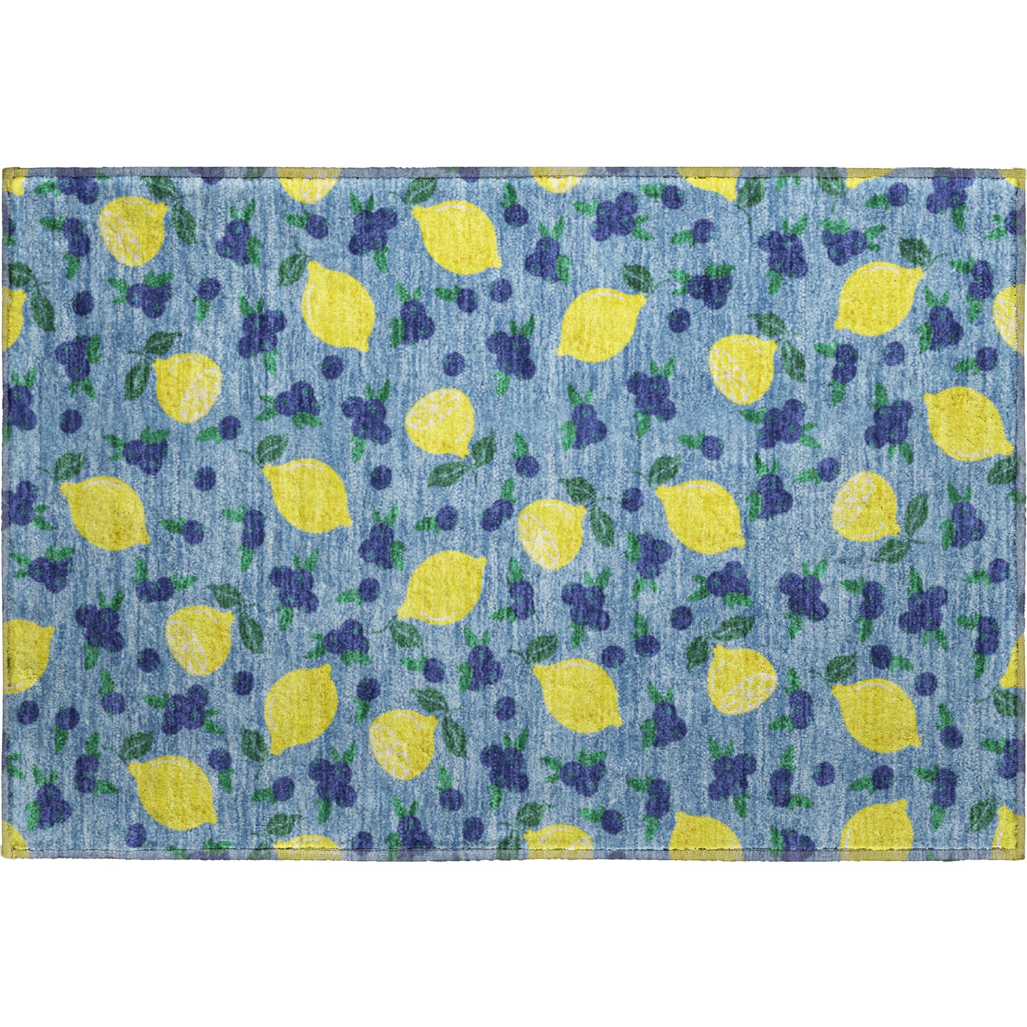 Lucerne Machine Washable Transitional Denim Blue Rug 1'8" x 2'6" #shape_Rectangle