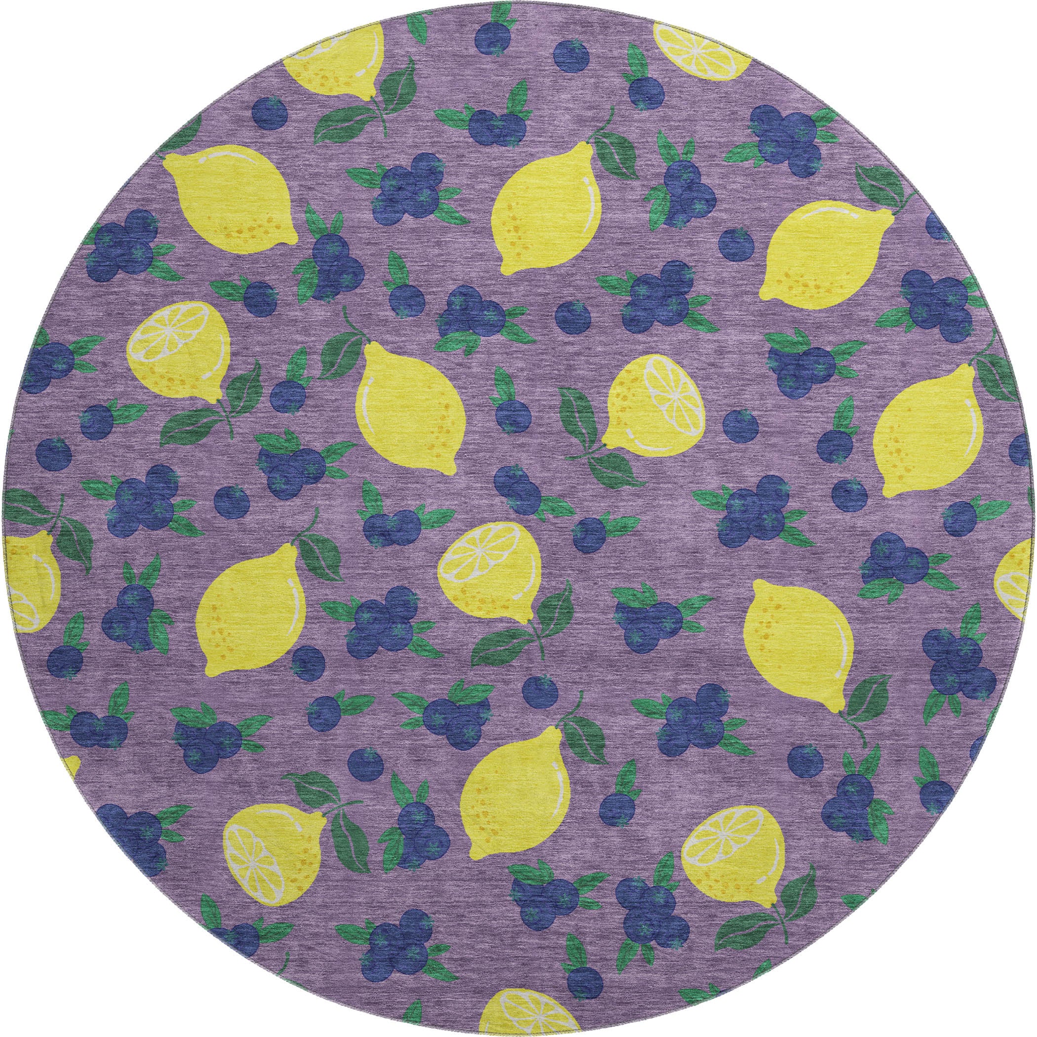 Lucerne Machine Washable Transitional Lavender Purple Rug 8' x 8' #shape_Round
