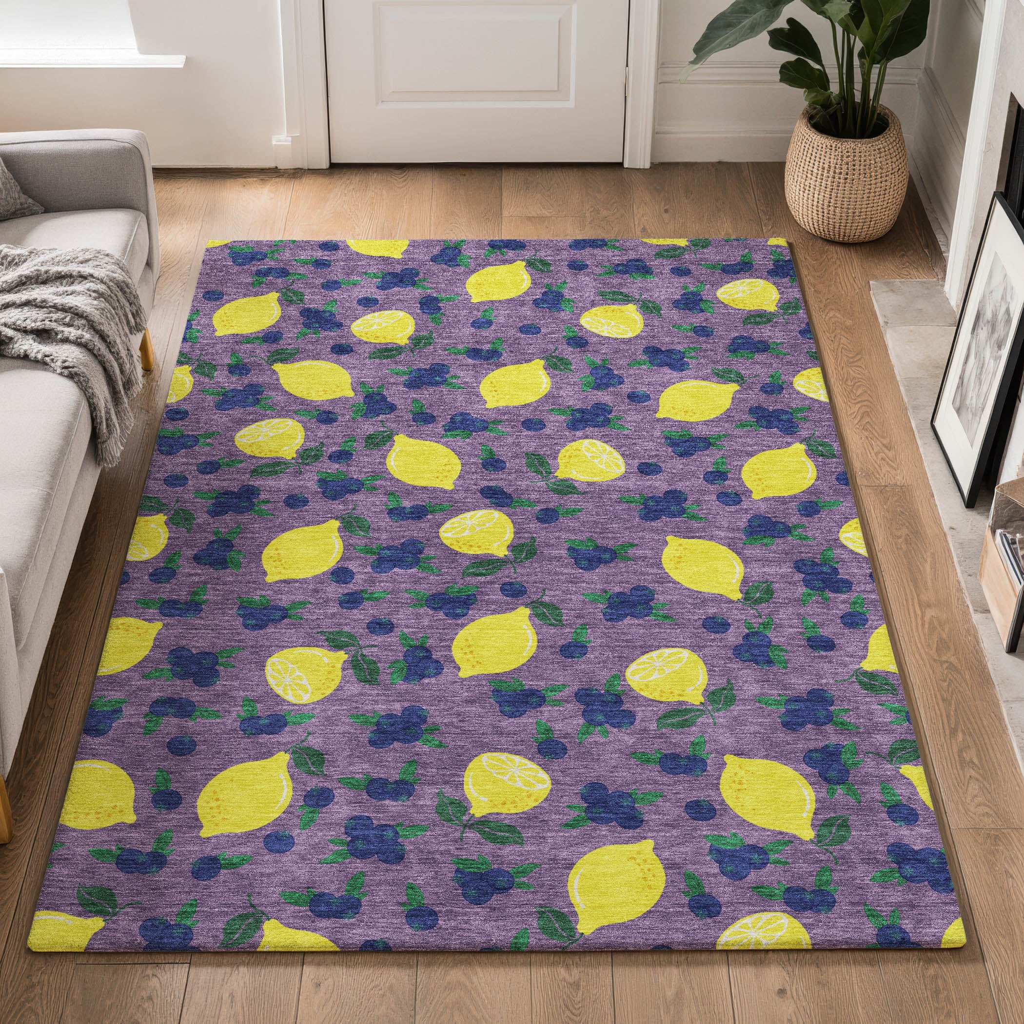 Lucerne Machine Washable Transitional Lavender Purple Rug 3' x 5' #shape_Rectangle