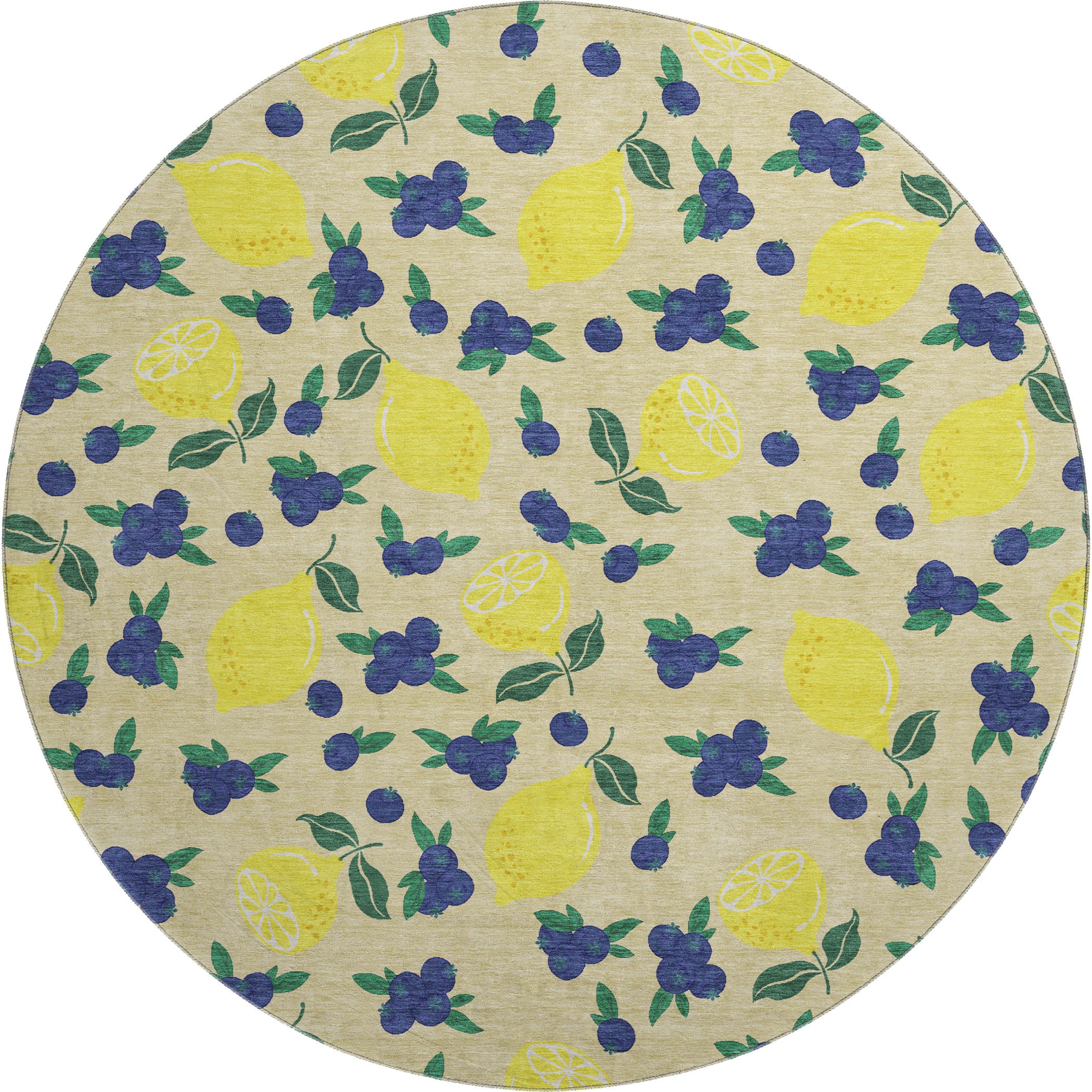 Lucerne Machine Washable Transitional Wheat Gold Rug 8' x 8' #shape_Round