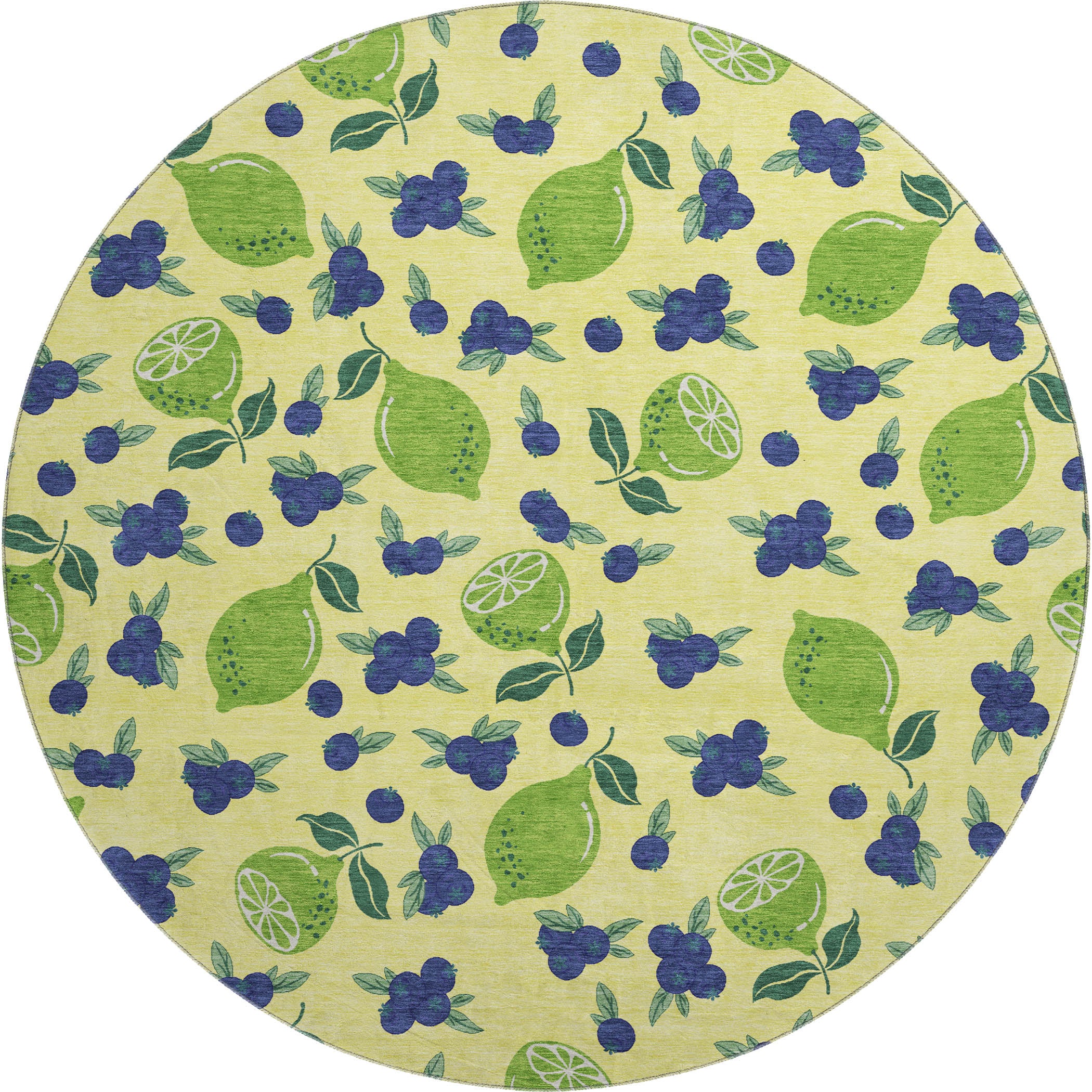 Lucerne Machine Washable Transitional Yellow Gold Rug 8' x 8' #shape_Round