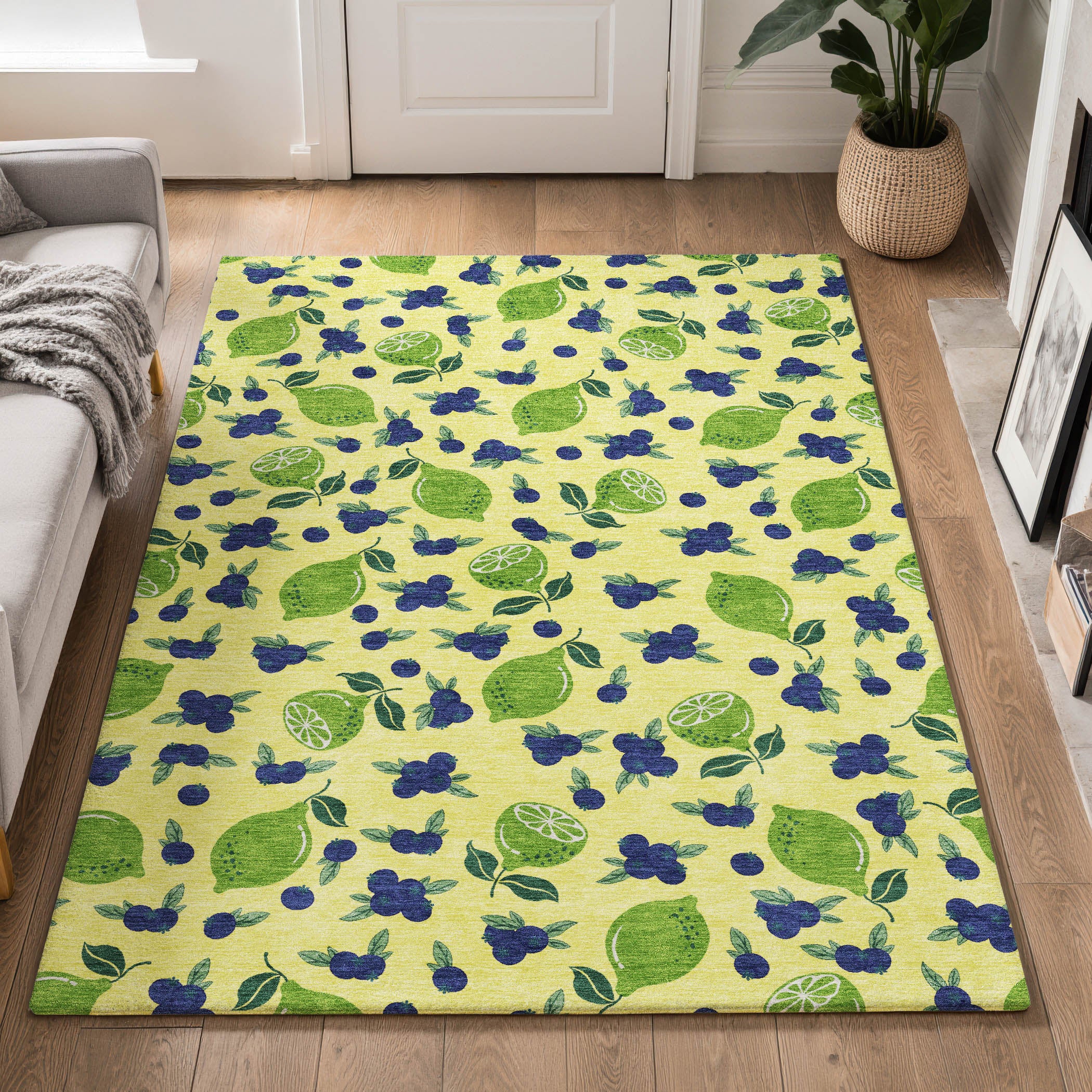 Lucerne Machine Washable Transitional Yellow Gold Rug 3' x 5' #shape_Rectangle
