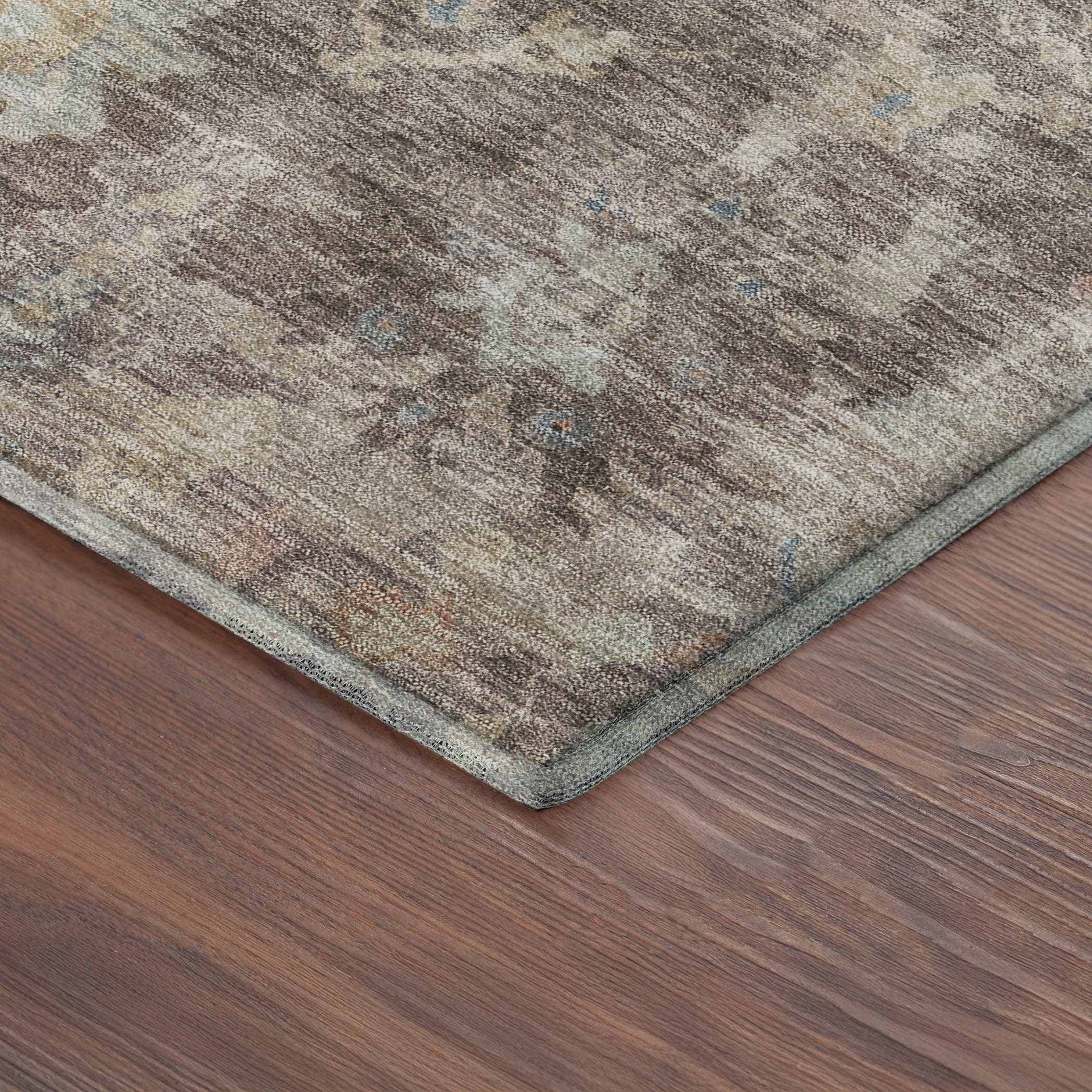 Seville Machine Washable Transitional Chocolate Brown Rug 1'8" x 2'6" #shape_Rectangle
