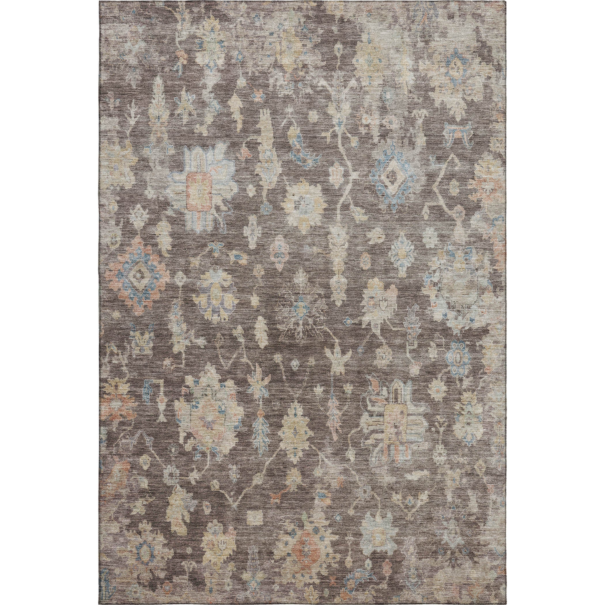 Seville Machine Washable Transitional Chocolate Brown Rug 3' x 5' #shape_Rectangle