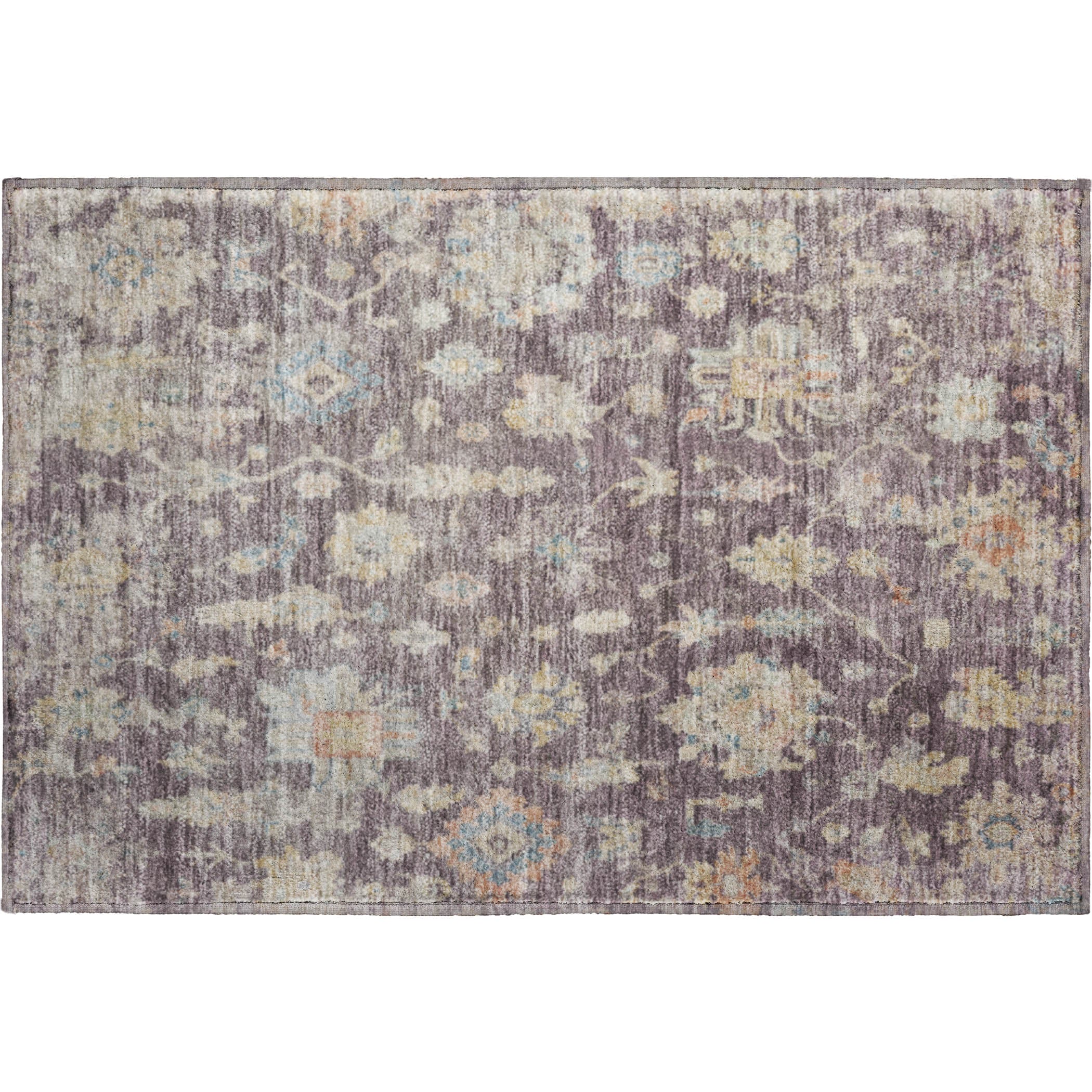 Seville Machine Washable Transitional Eggplant Purple Rug 1'8" x 2'6" #shape_Rectangle