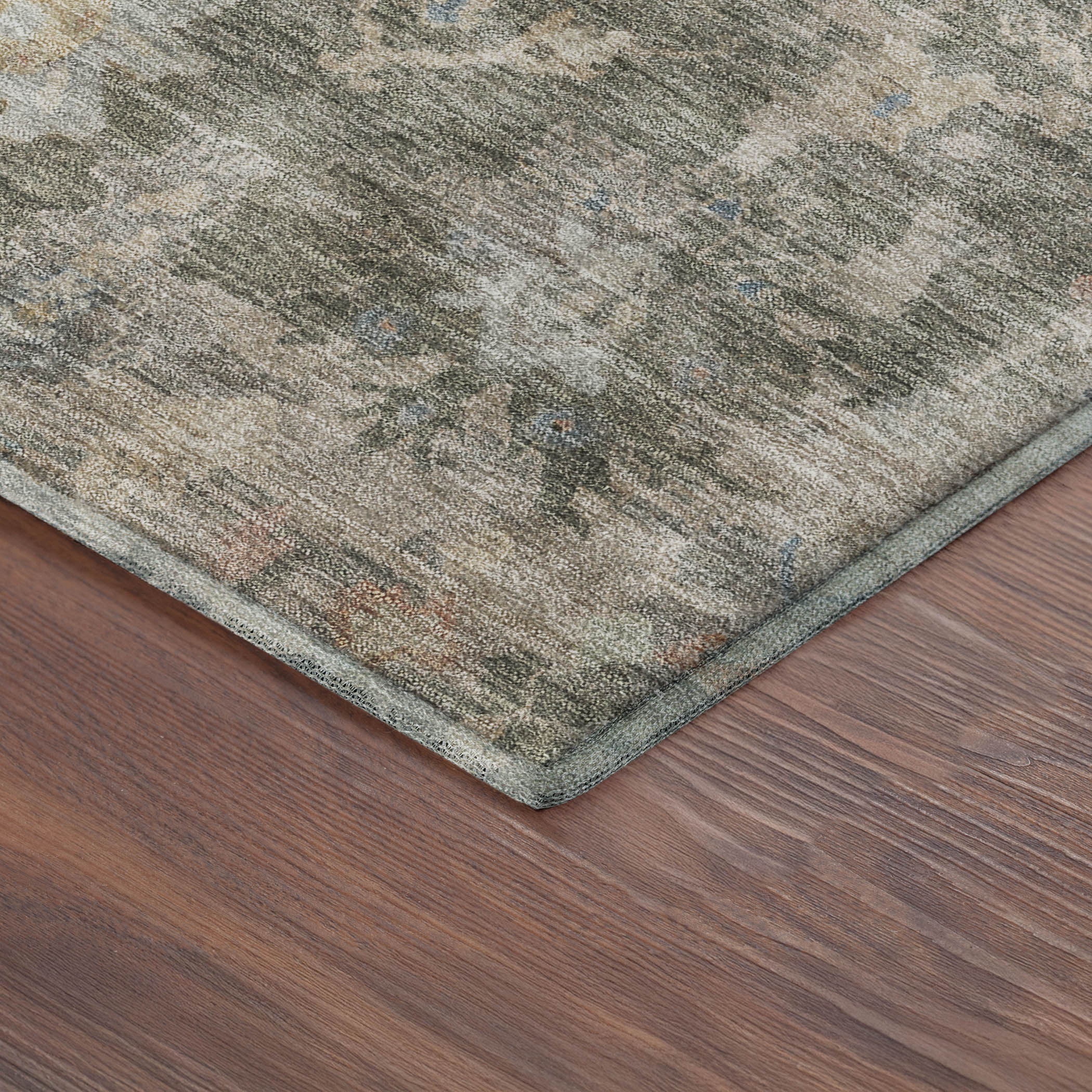 Seville Machine Washable Transitional Fern Green Rug 1'8" x 2'6" #shape_Rectangle